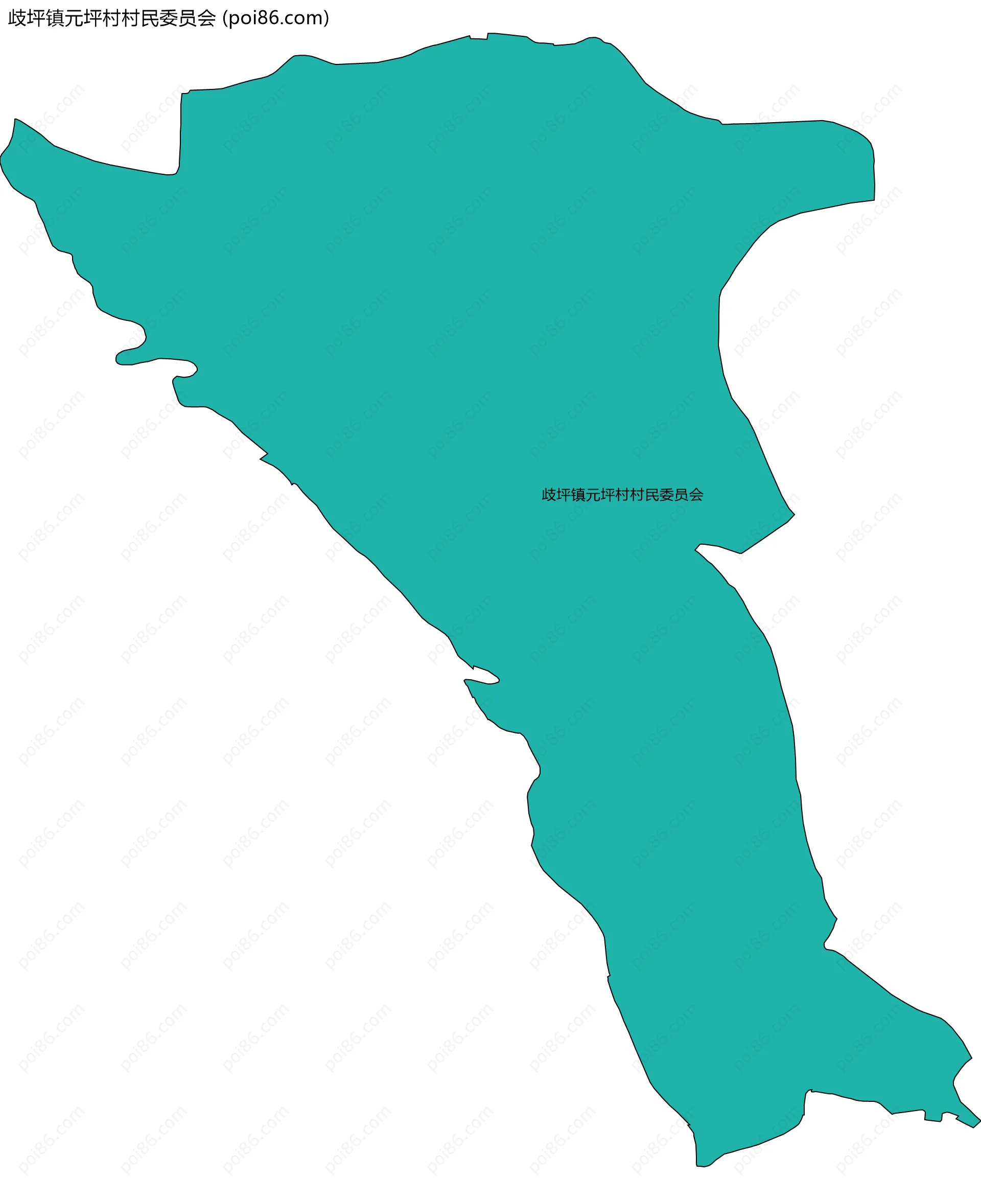 歧坪镇元坪村村民委员会边界地图