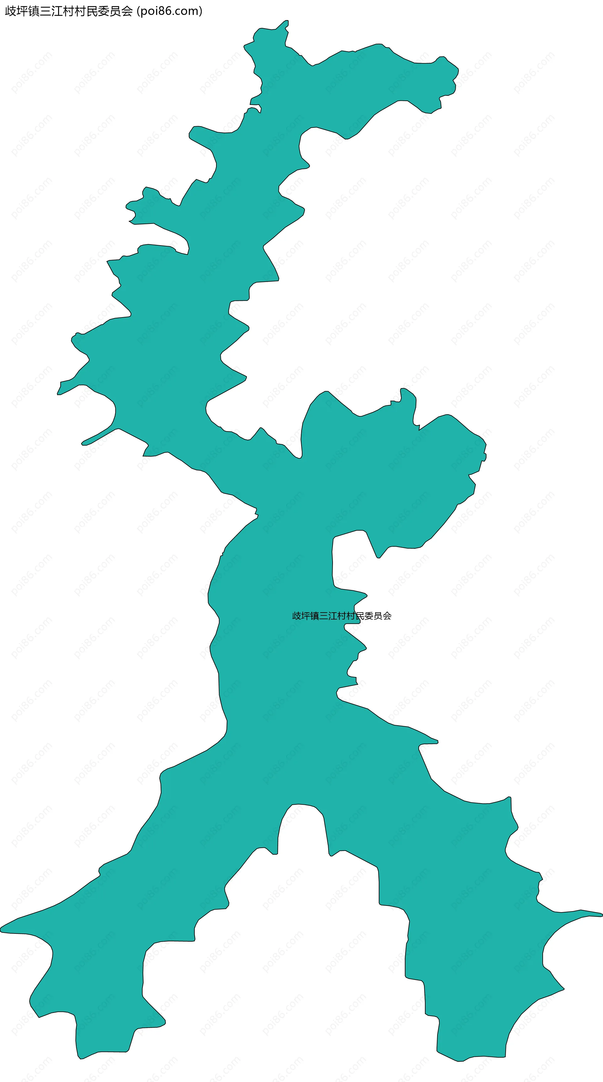 歧坪镇三江村村民委员会边界地图