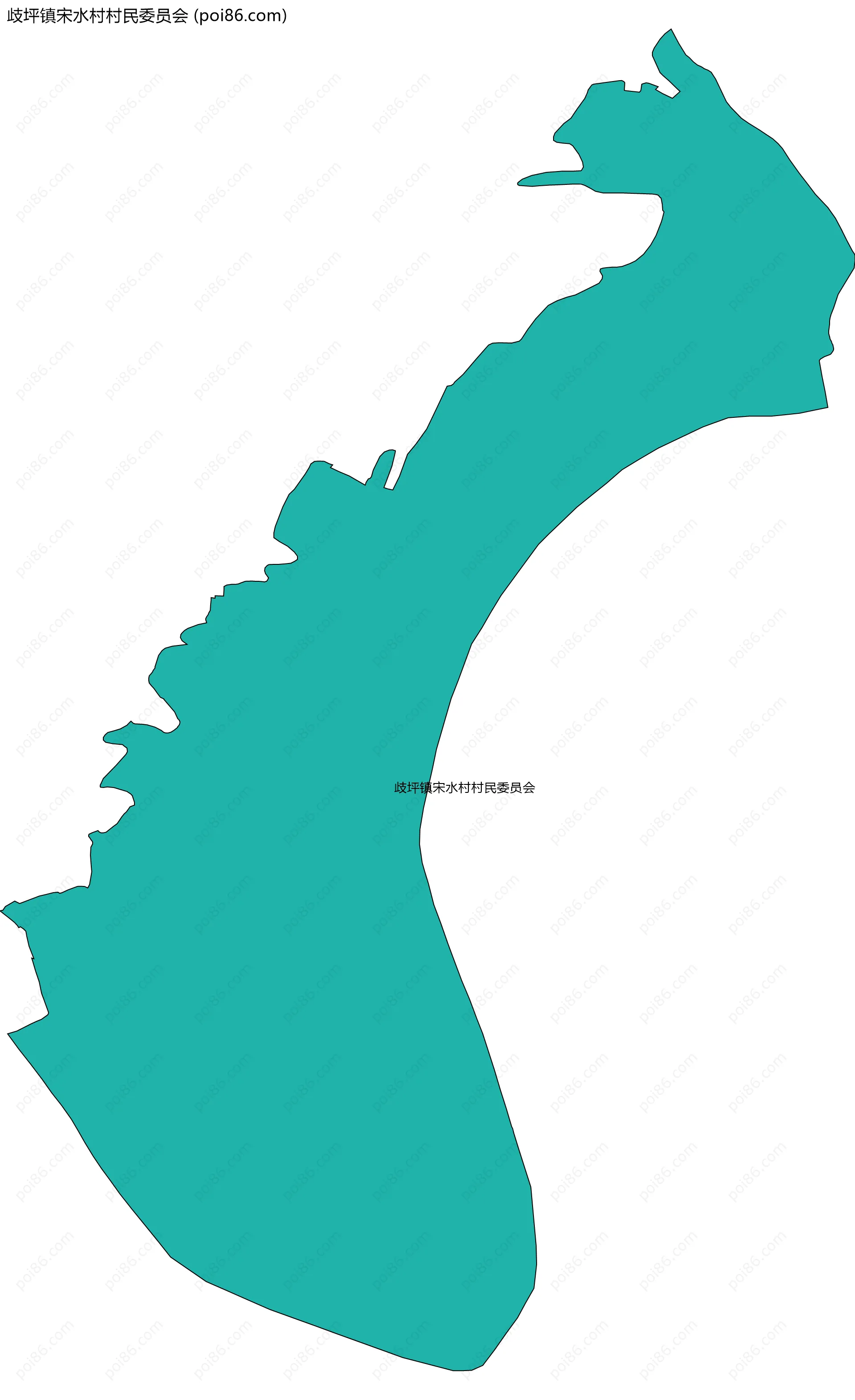 歧坪镇宋水村村民委员会边界地图
