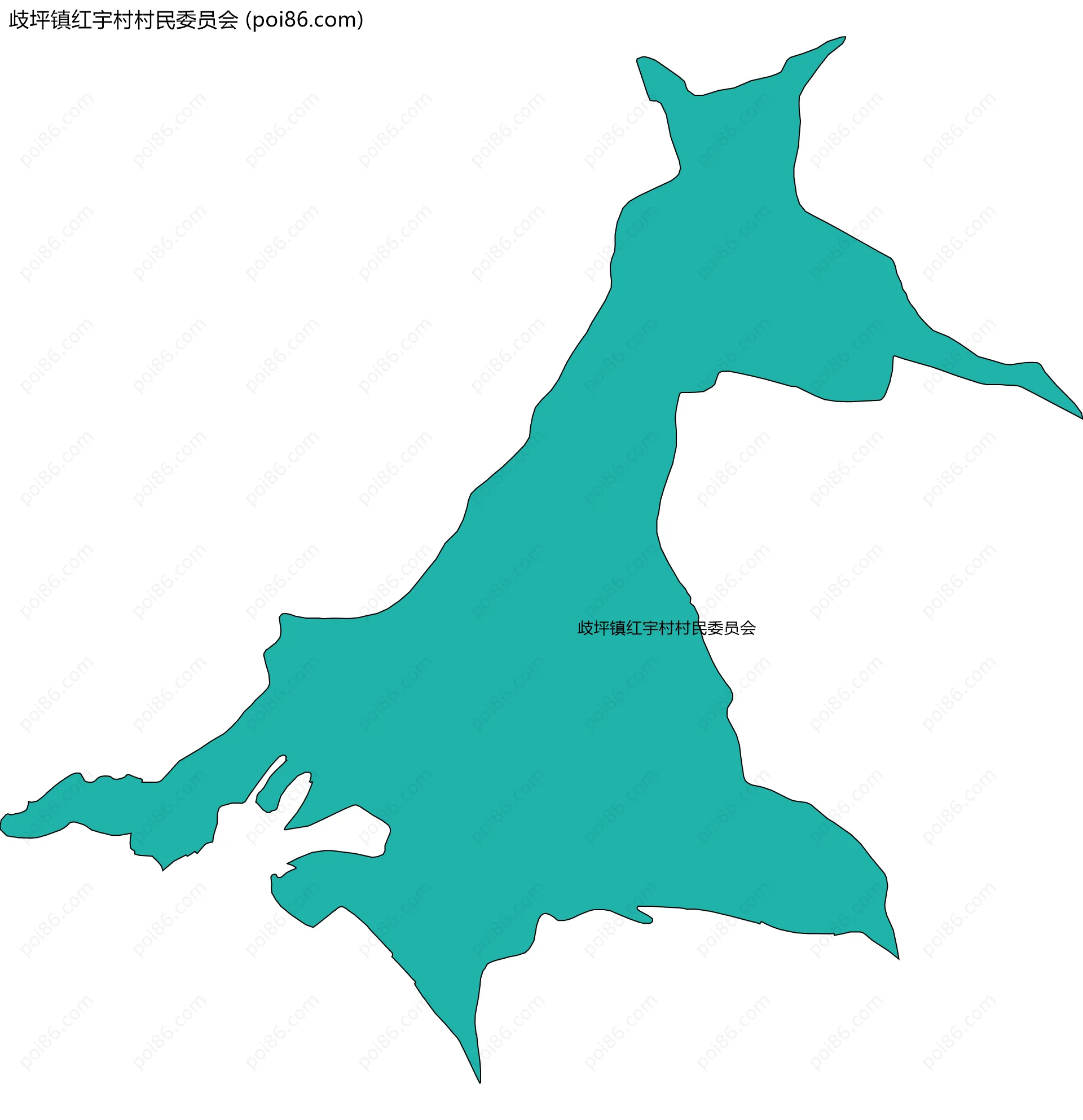 歧坪镇红宇村村民委员会边界地图