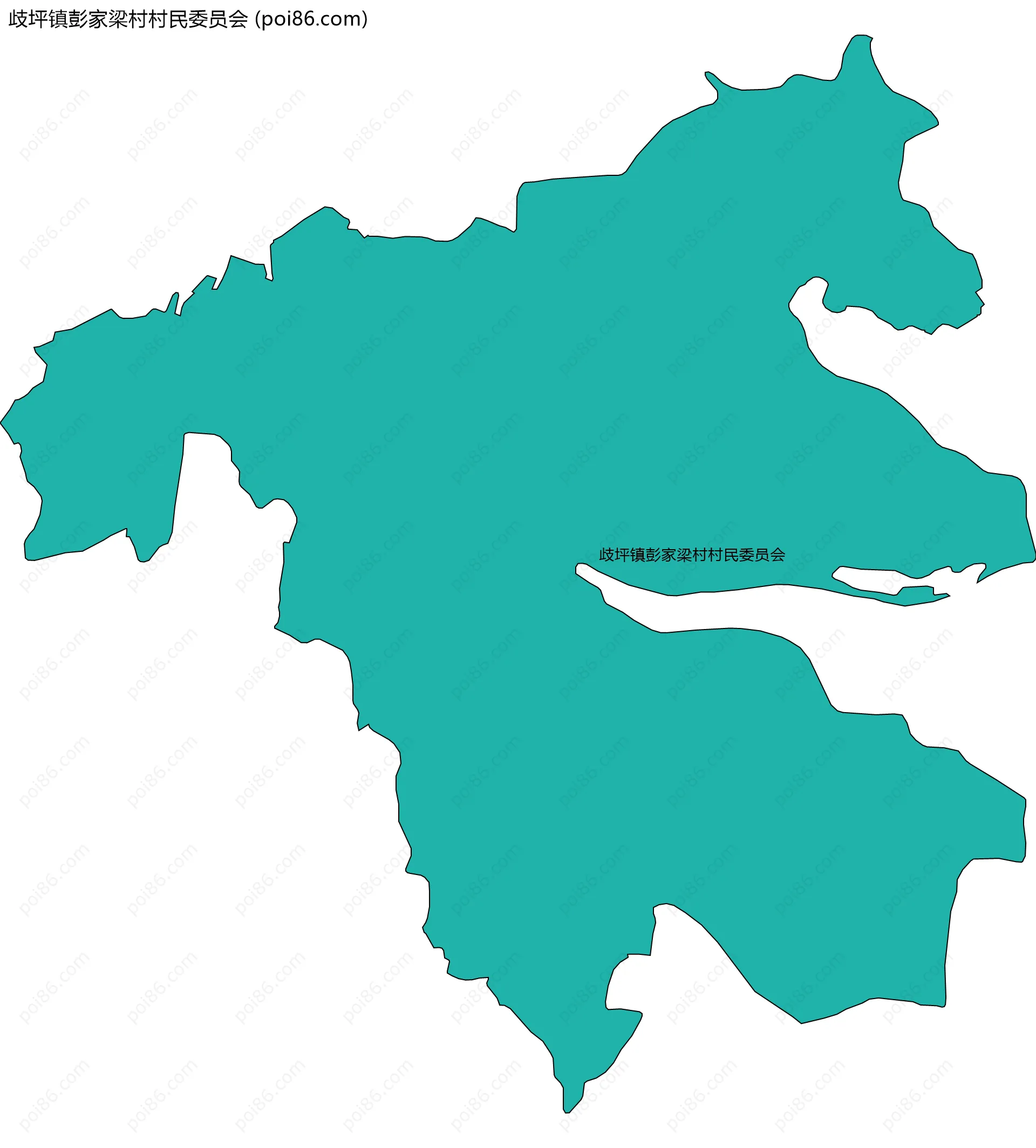 歧坪镇彭家梁村村民委员会边界地图