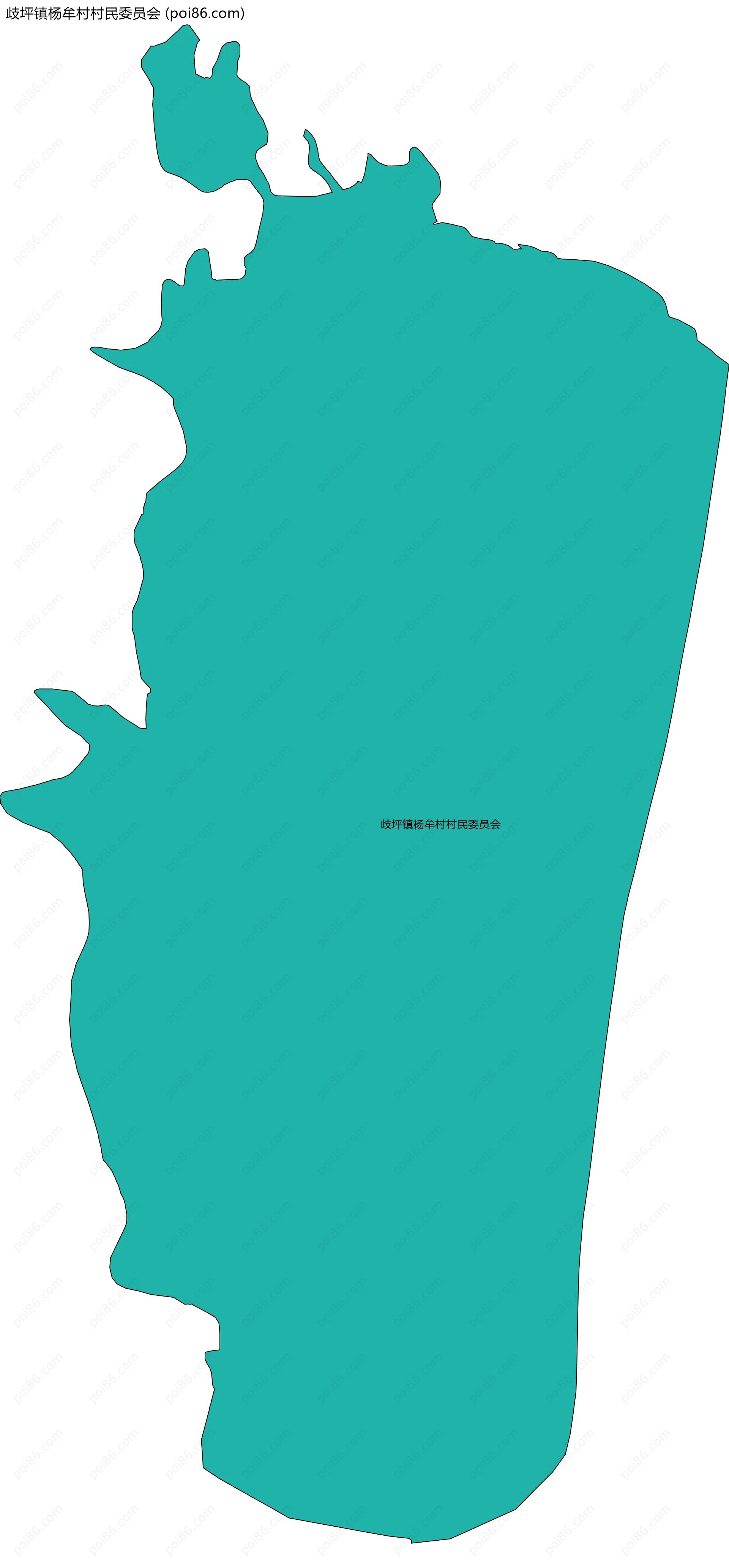 歧坪镇杨牟村村民委员会边界地图