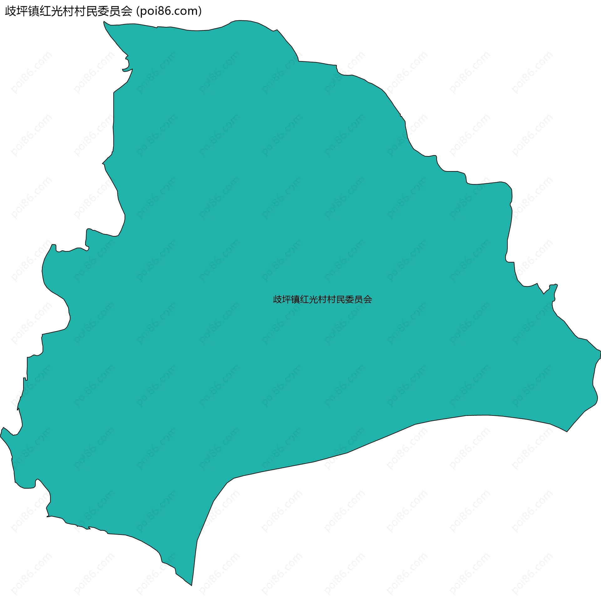 歧坪镇红光村村民委员会边界地图