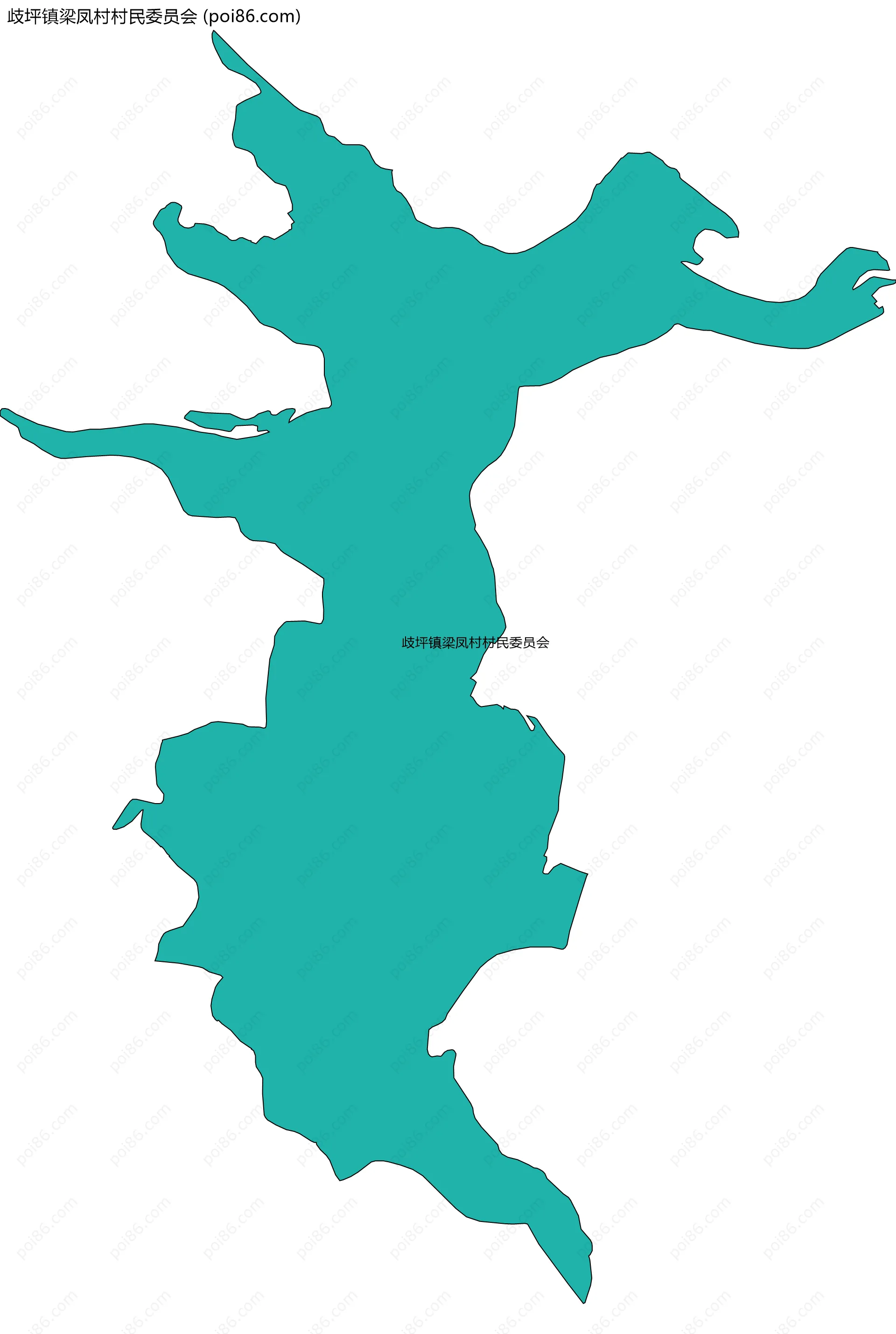 歧坪镇梁凤村村民委员会边界地图