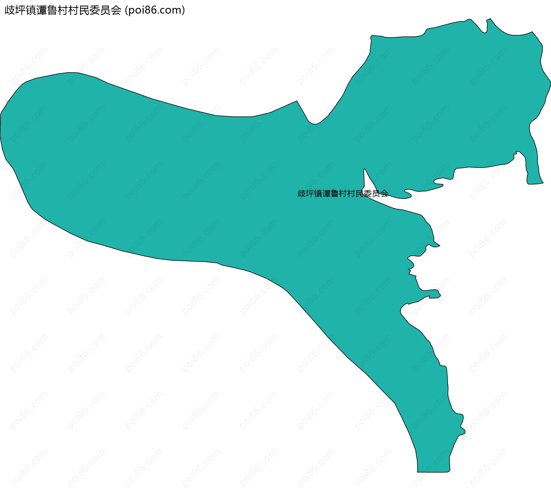 歧坪镇谭鲁村村民委员会边界地图