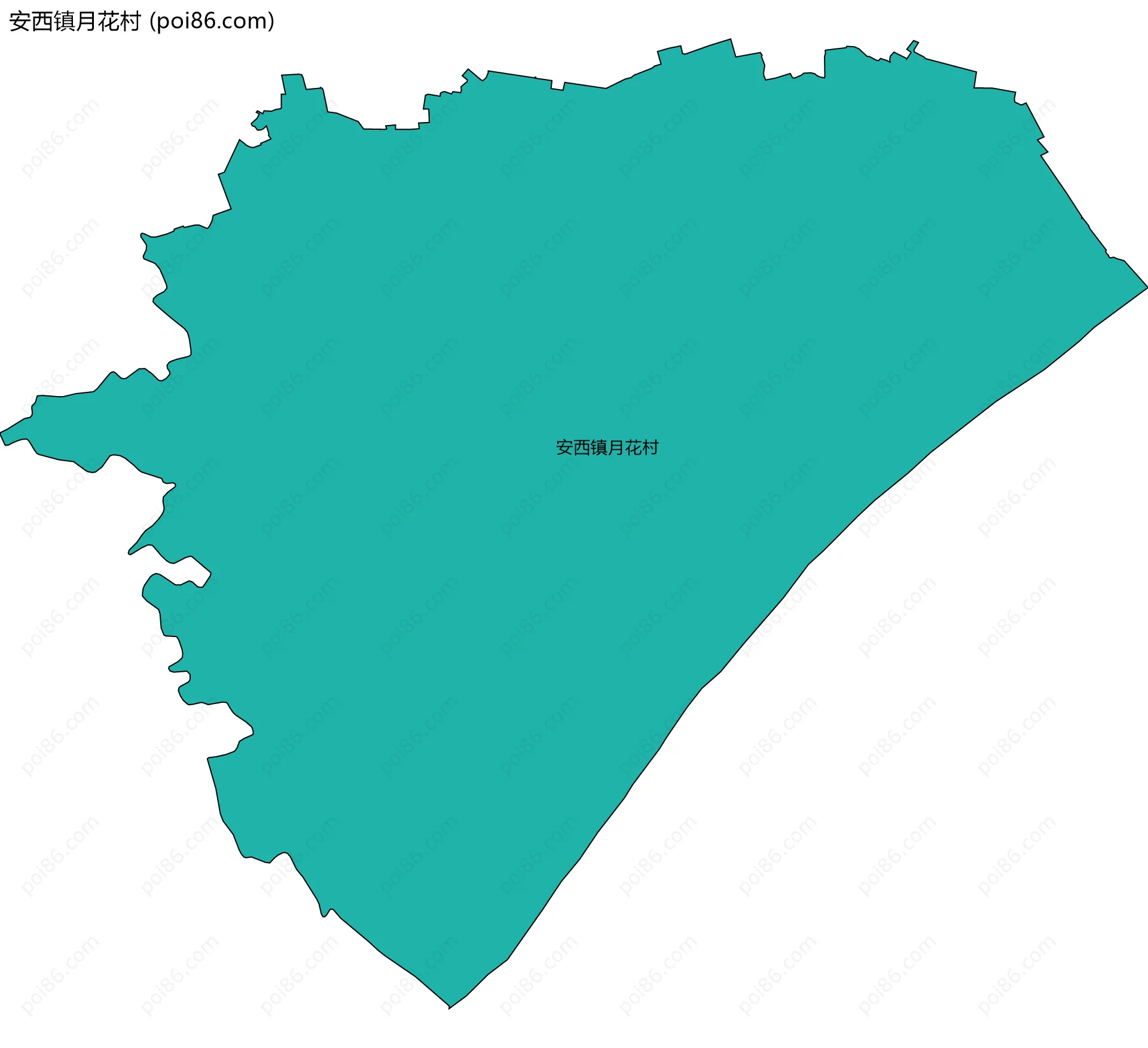 安西镇月花村边界地图