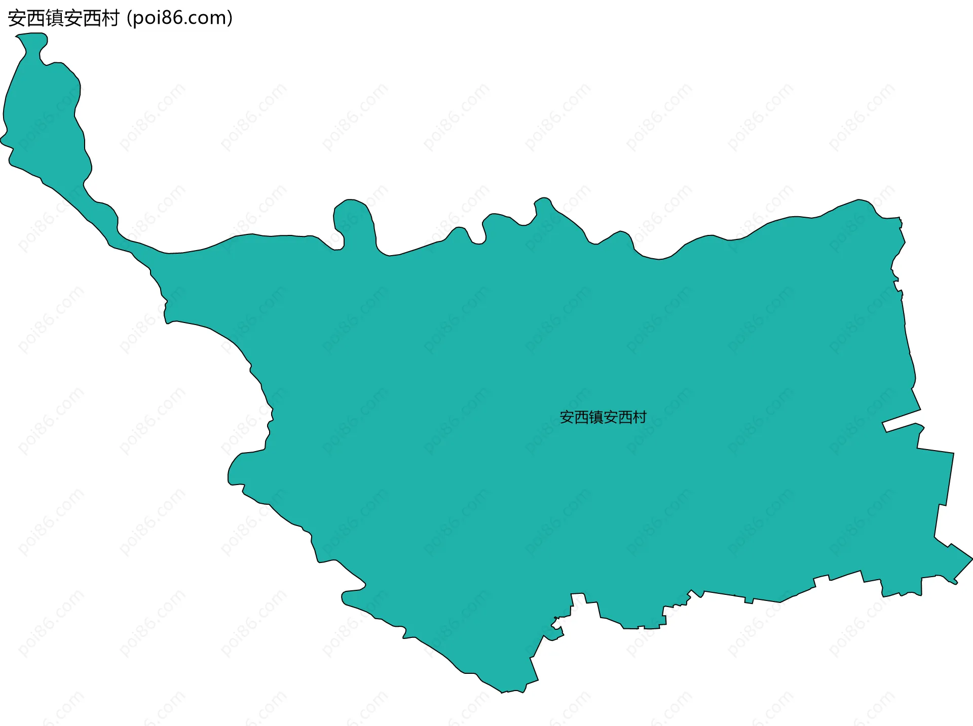 安西镇安西村边界地图