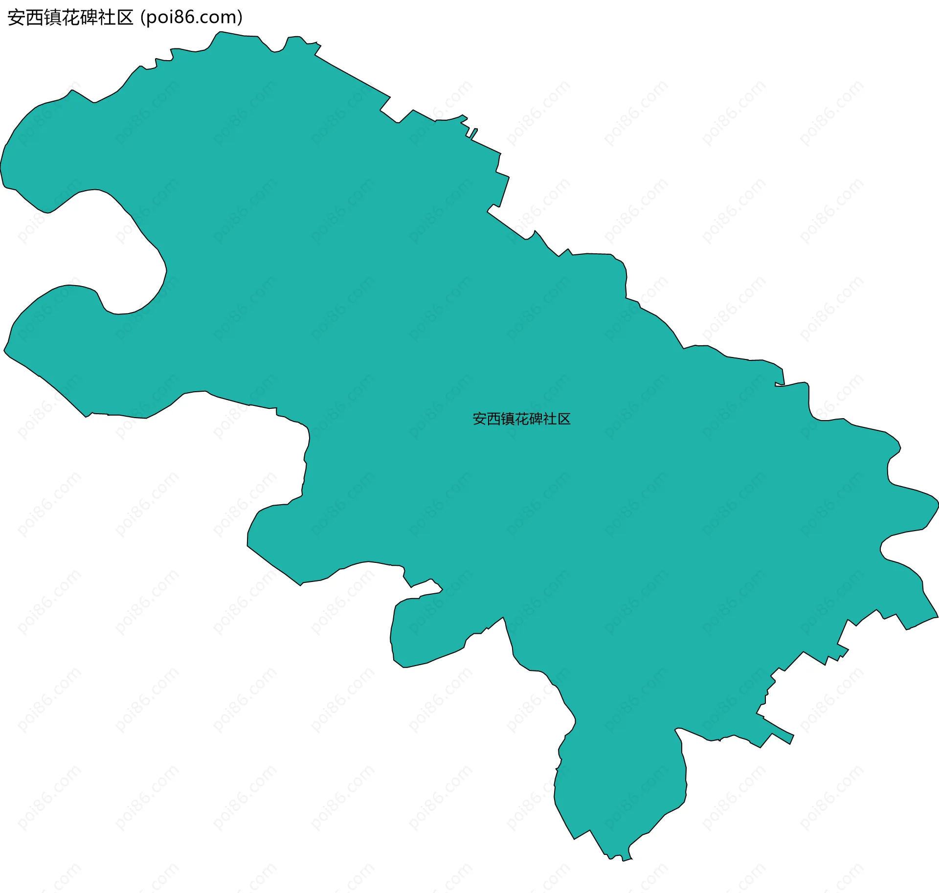 安西镇花碑社区边界地图