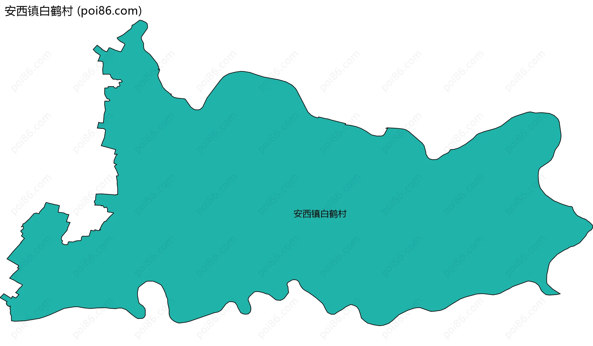 安西镇白鹤村边界地图
