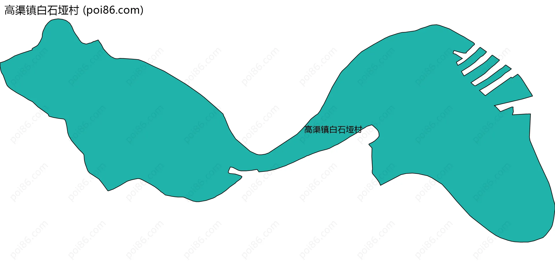 高渠镇白石垭村边界地图