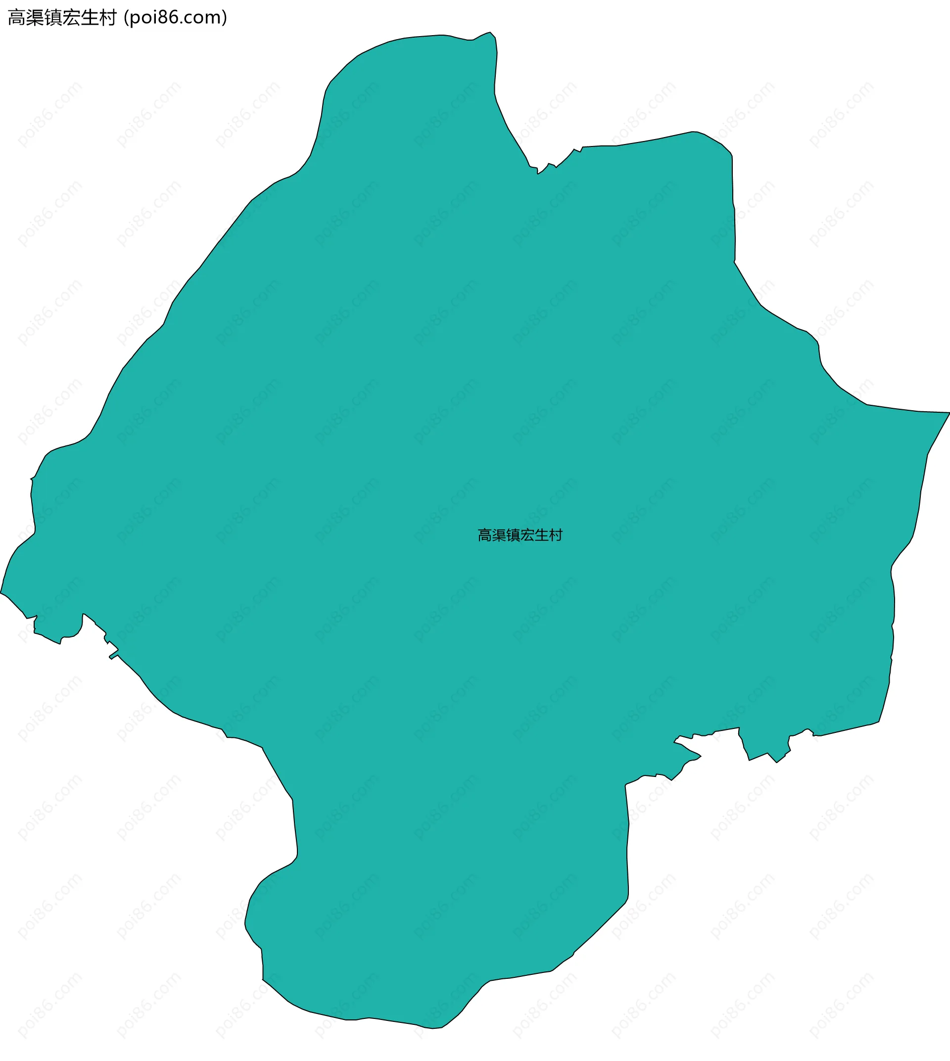 高渠镇宏生村边界地图