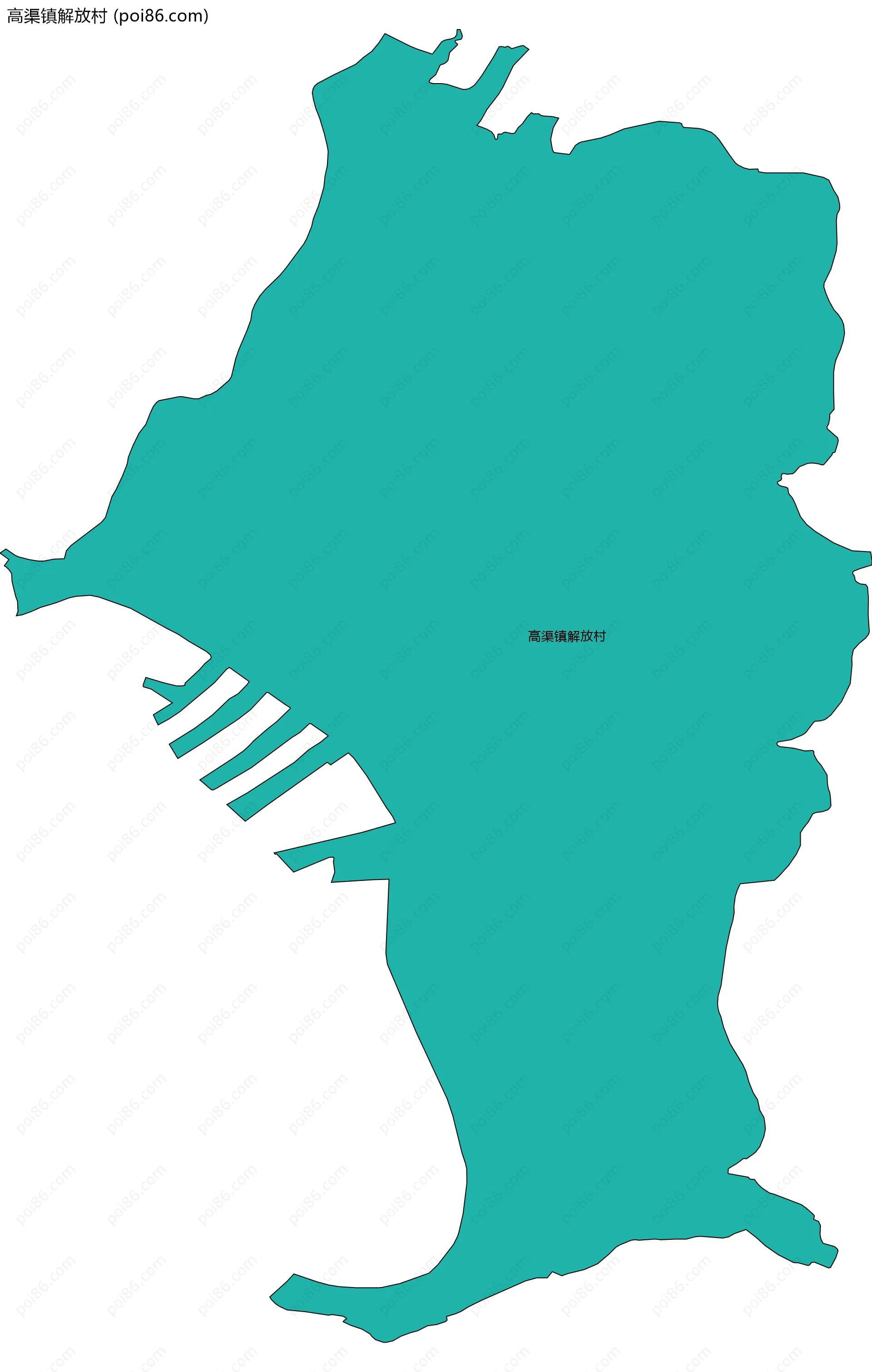 高渠镇解放村边界地图