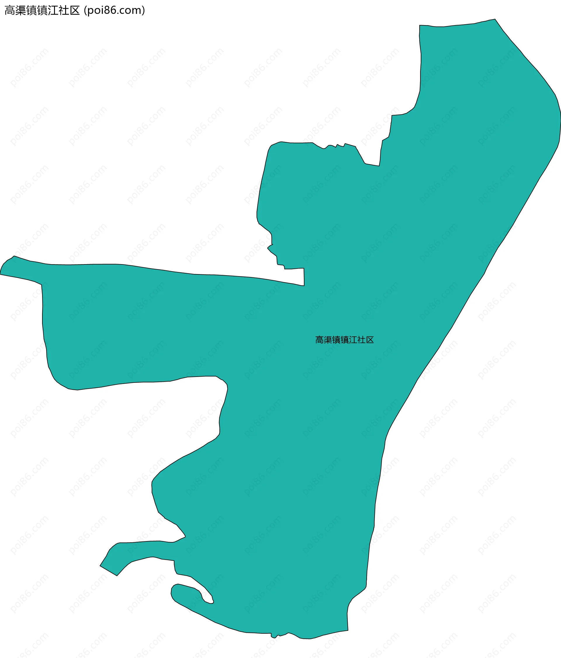 高渠镇镇江社区边界地图
