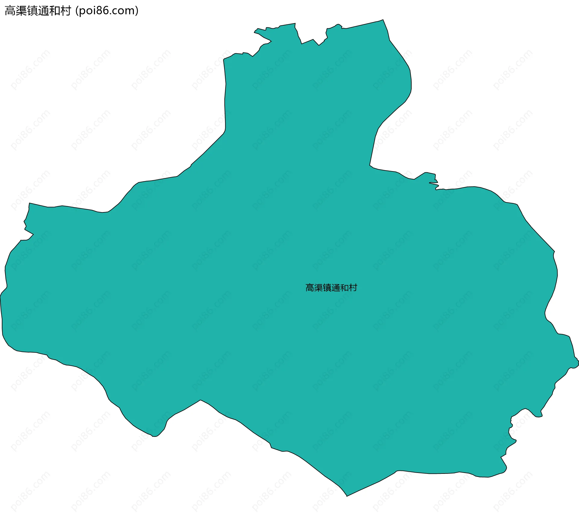 高渠镇通和村边界地图