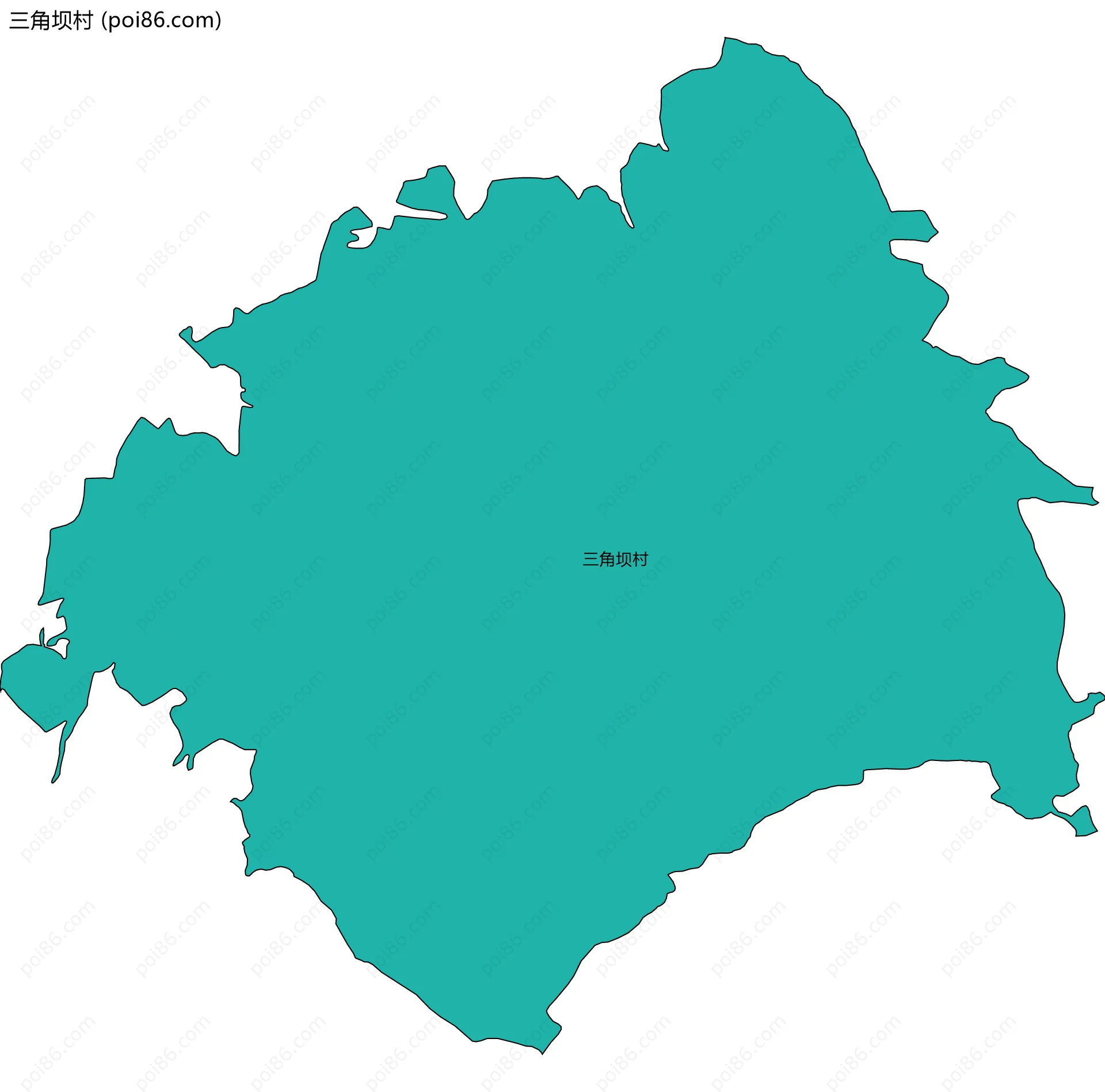 三角坝村边界地图