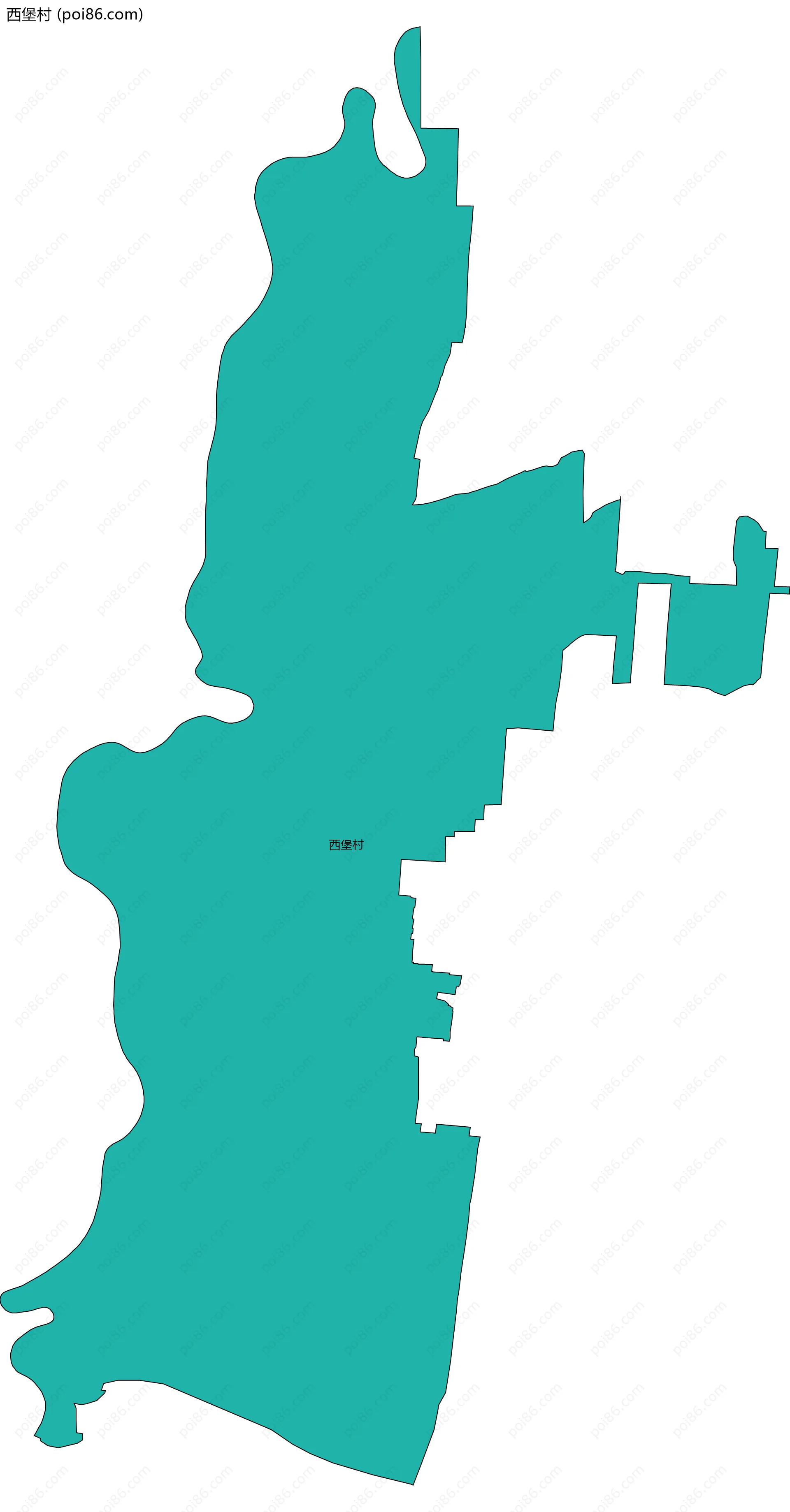 西堡村边界地图