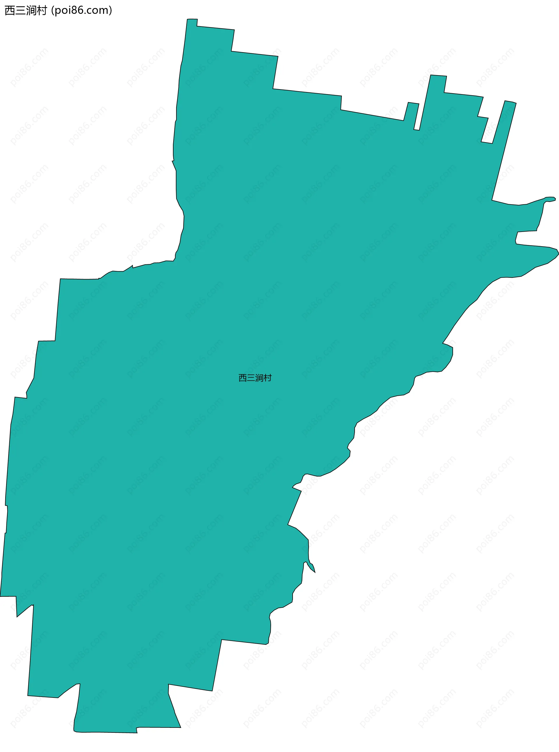 西三涧村边界地图