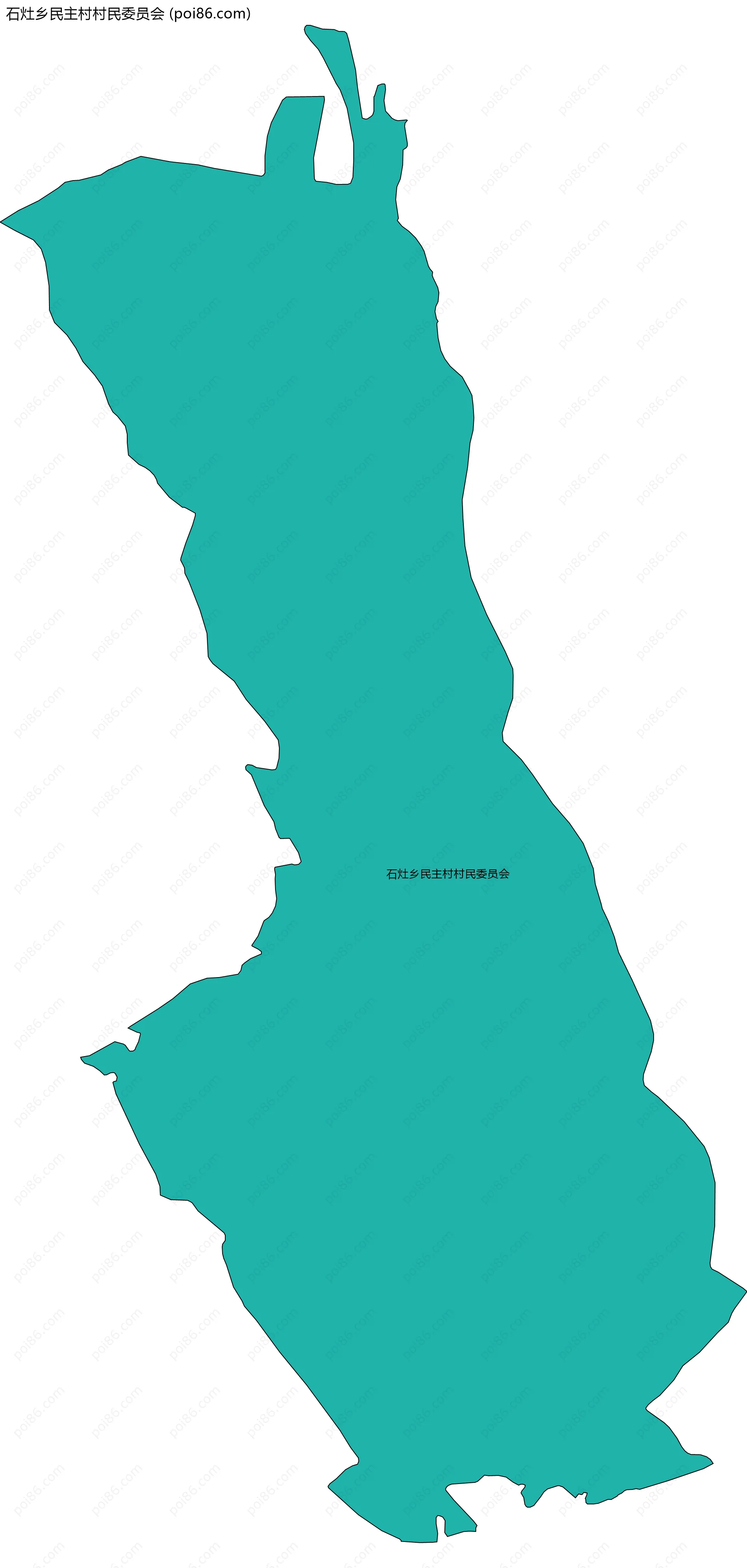 石灶乡民主村村民委员会边界地图