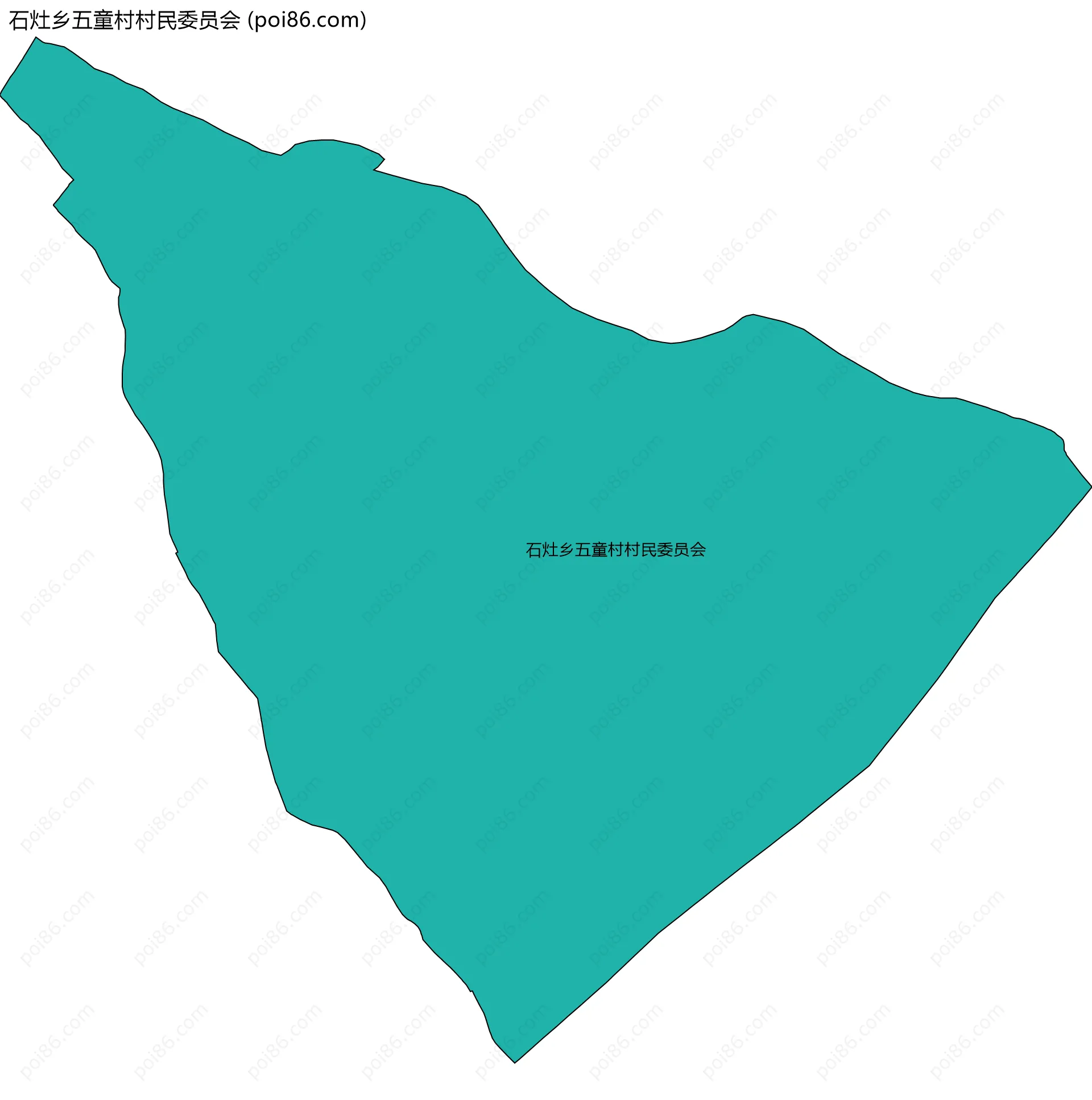 石灶乡五童村村民委员会边界地图