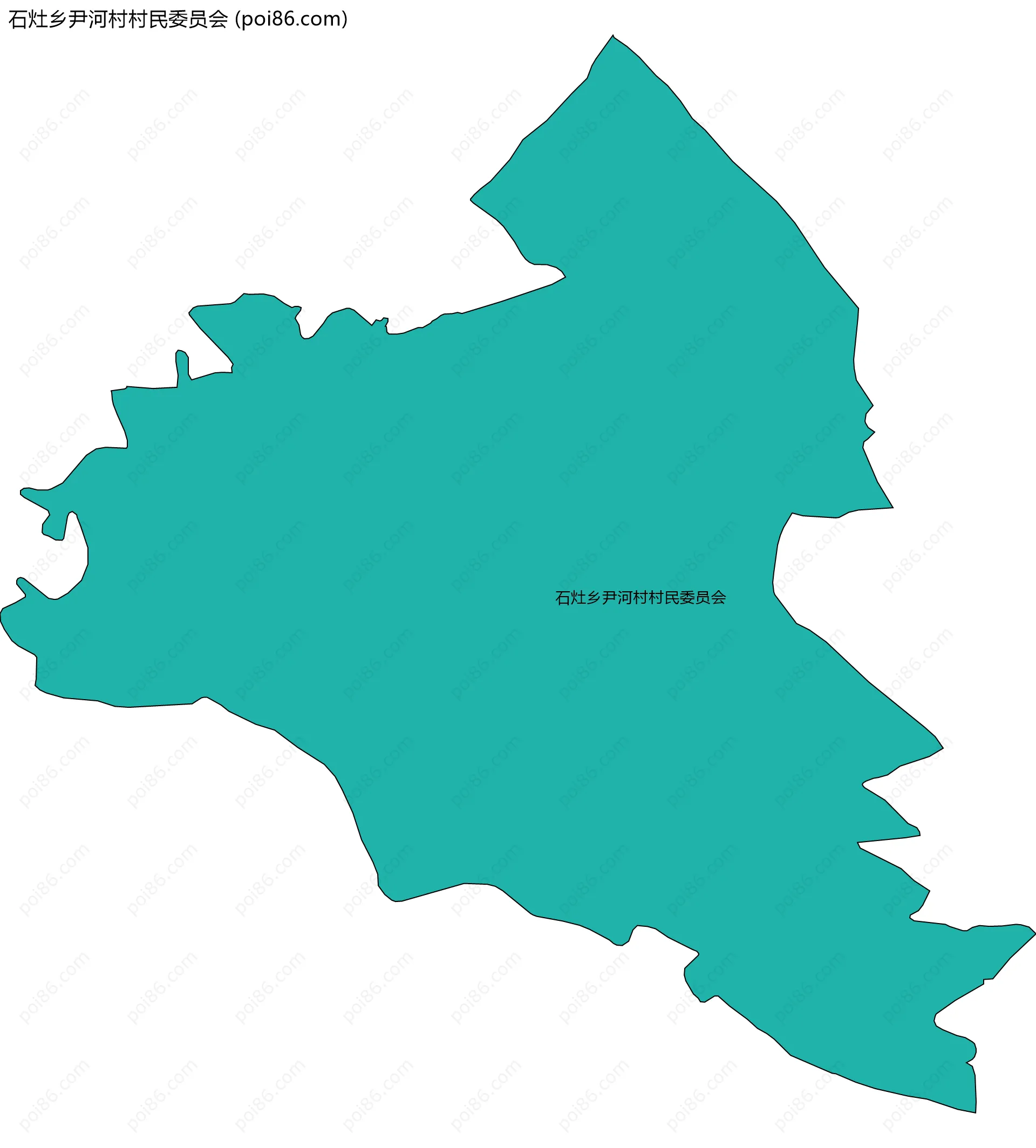 石灶乡尹河村村民委员会边界地图