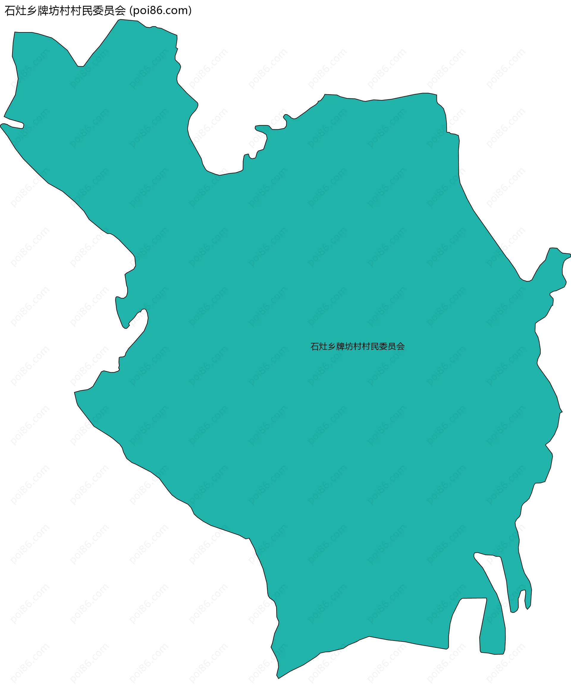 石灶乡牌坊村村民委员会边界地图