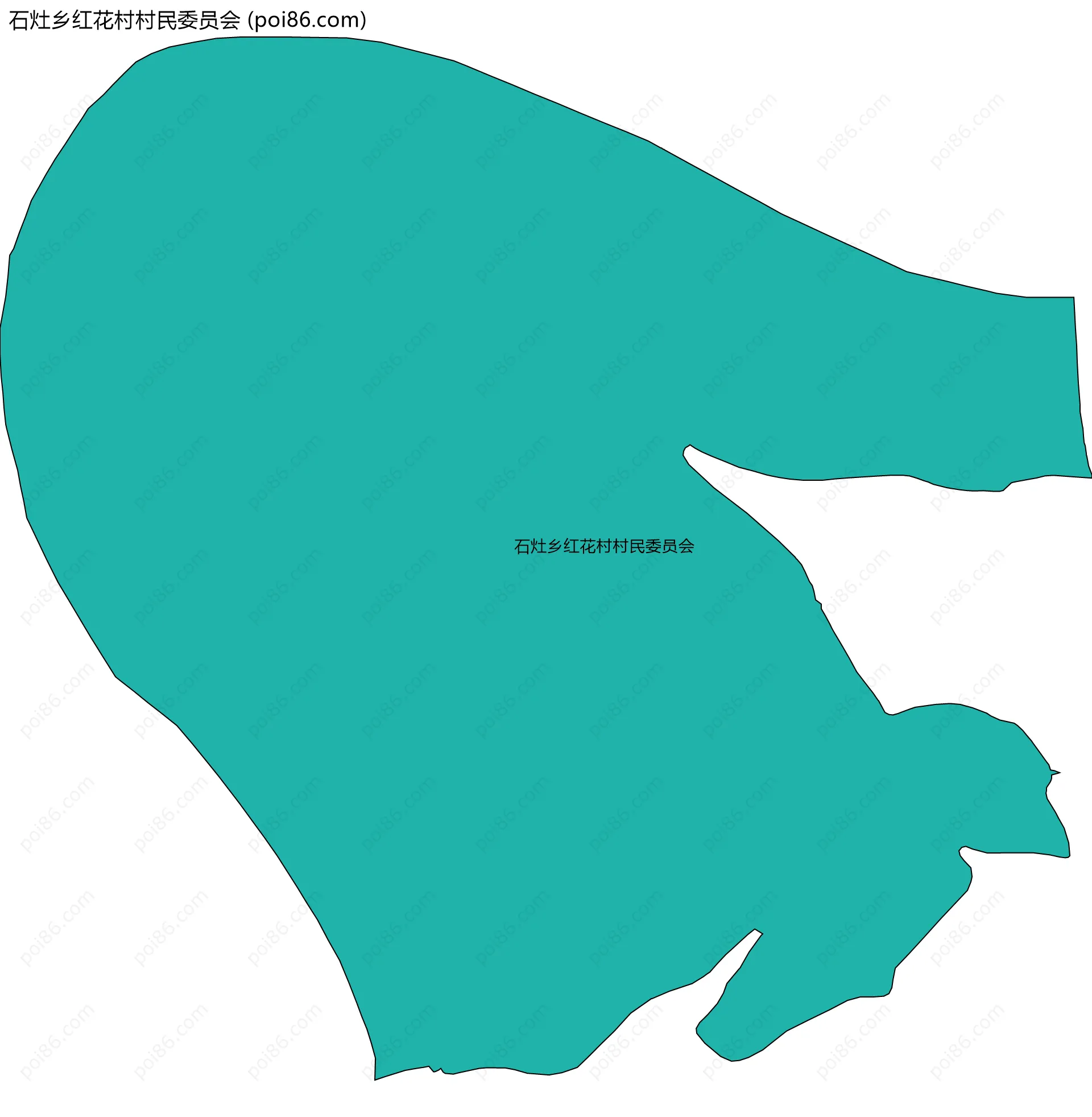 石灶乡红花村村民委员会边界地图