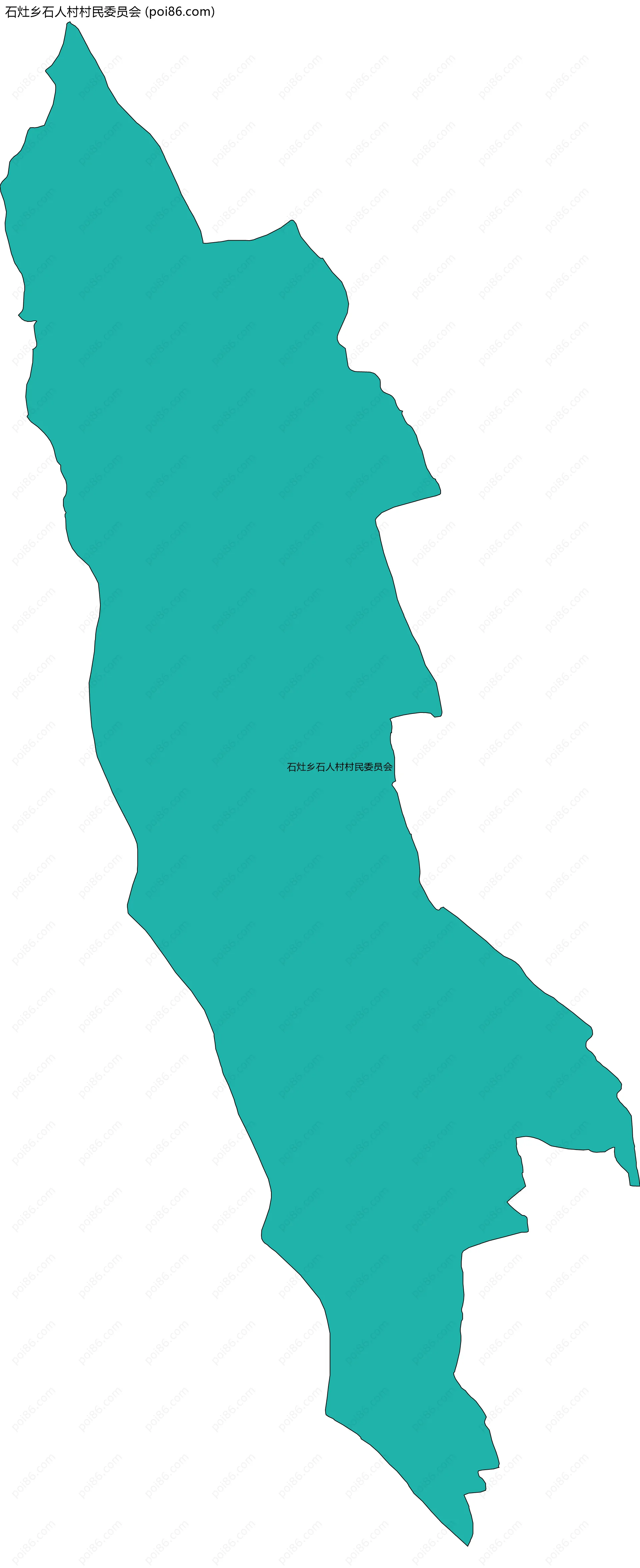 石灶乡石人村村民委员会边界地图