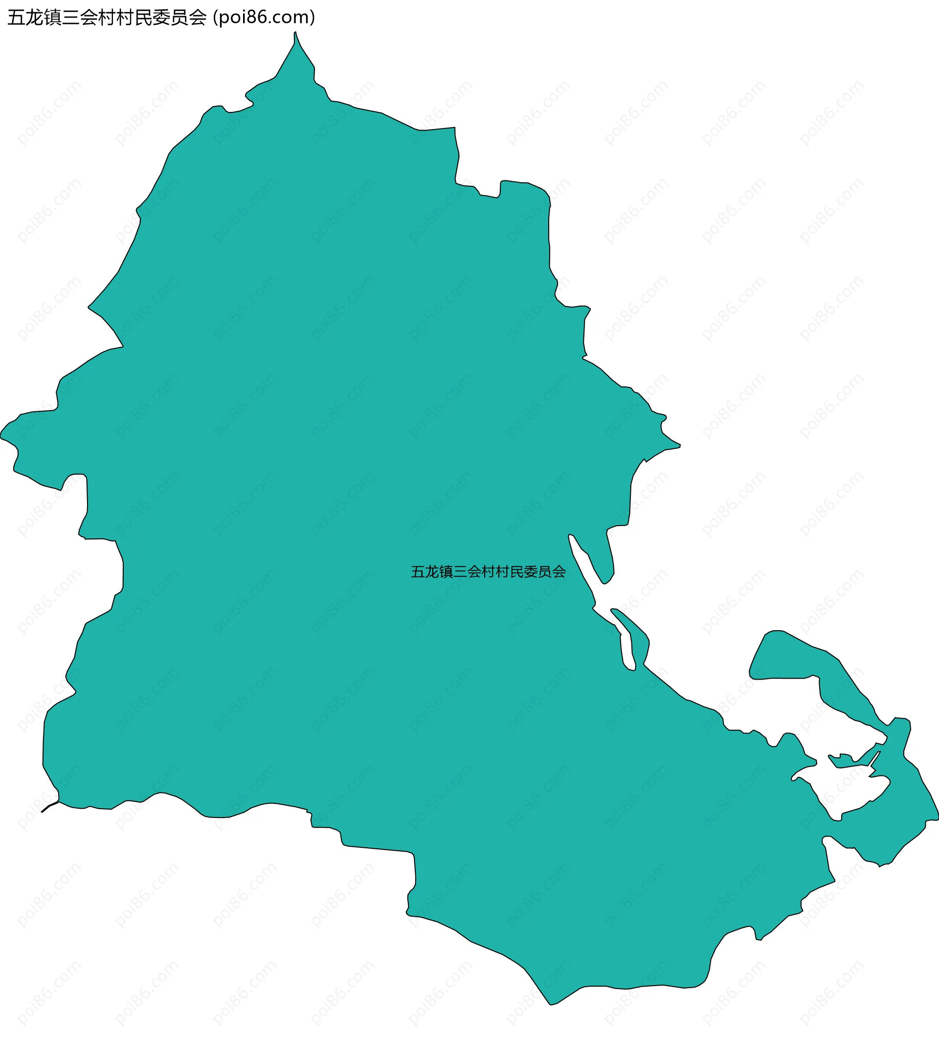 五龙镇三会村村民委员会边界地图