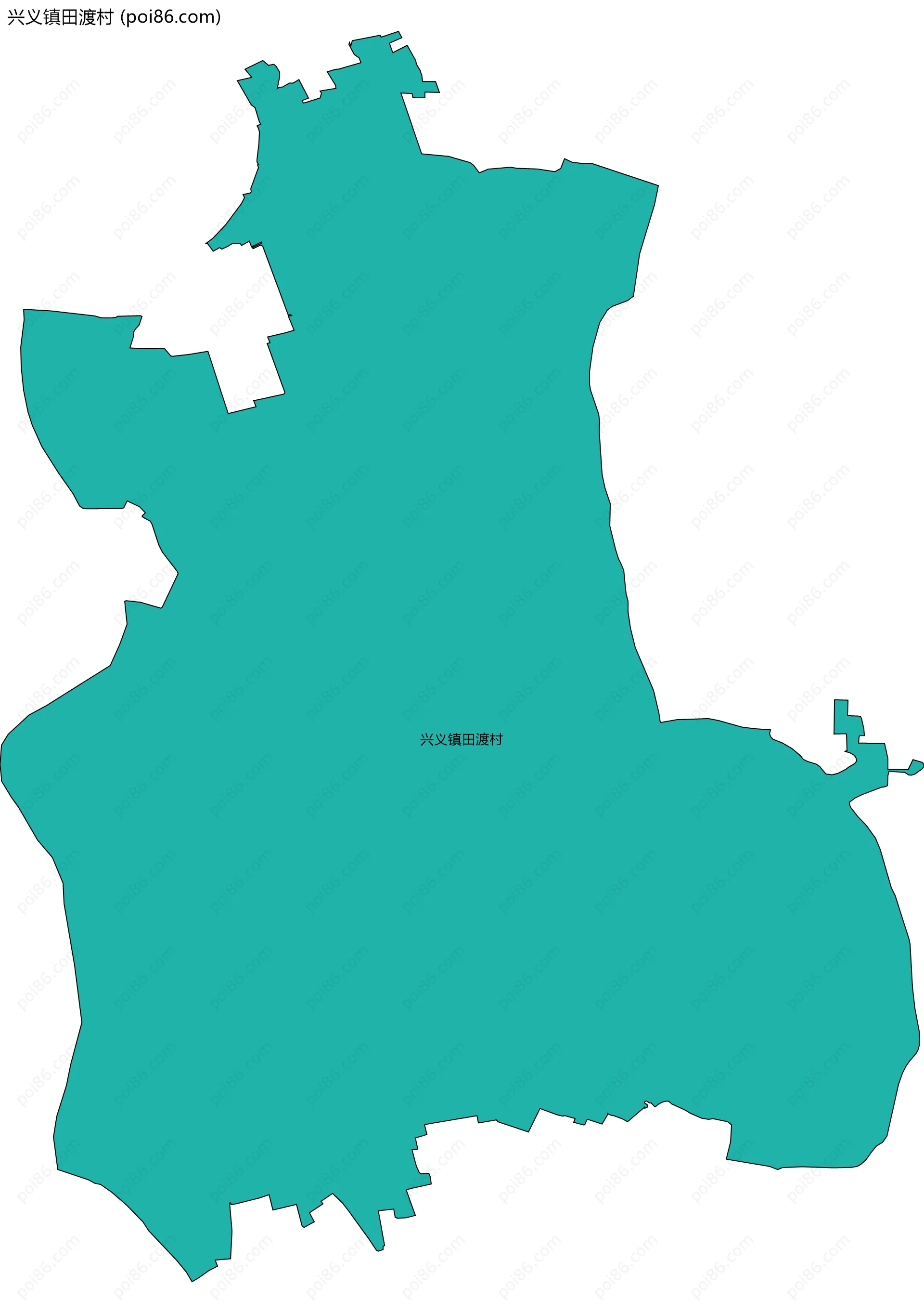 兴义镇田渡村边界地图