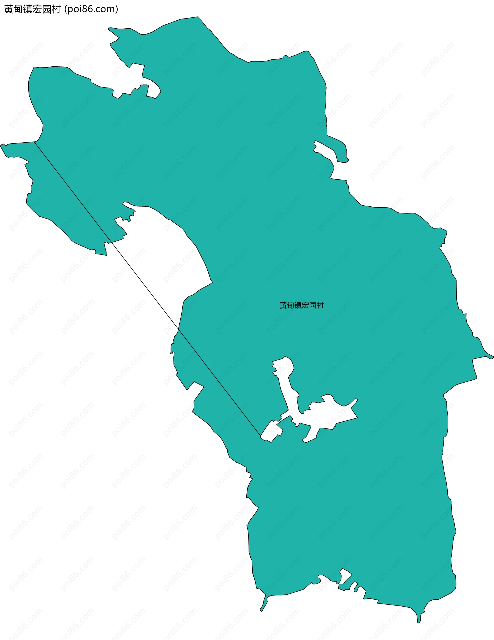 黄甸镇宏园村边界地图
