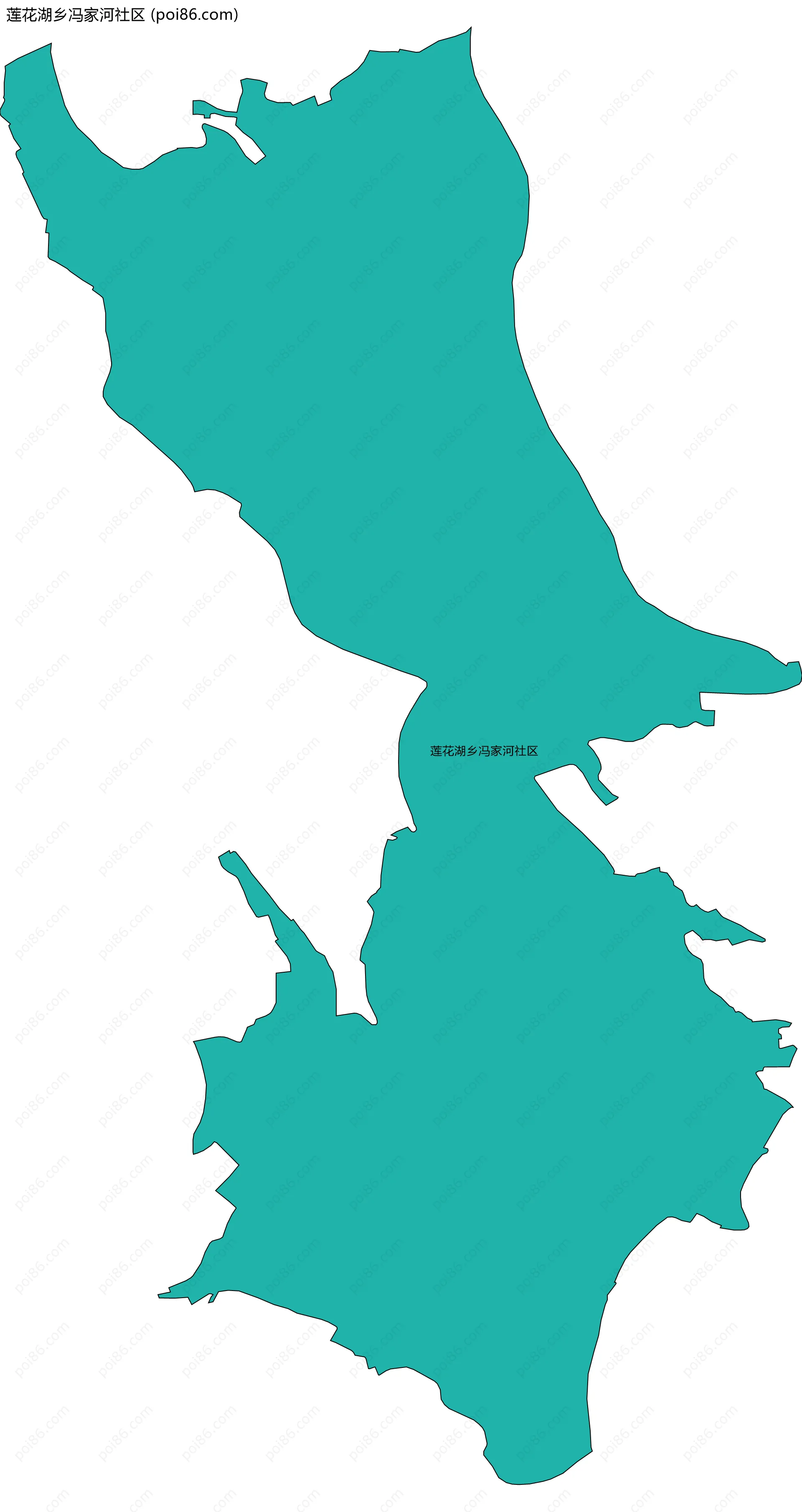 莲花湖乡冯家河社区边界地图