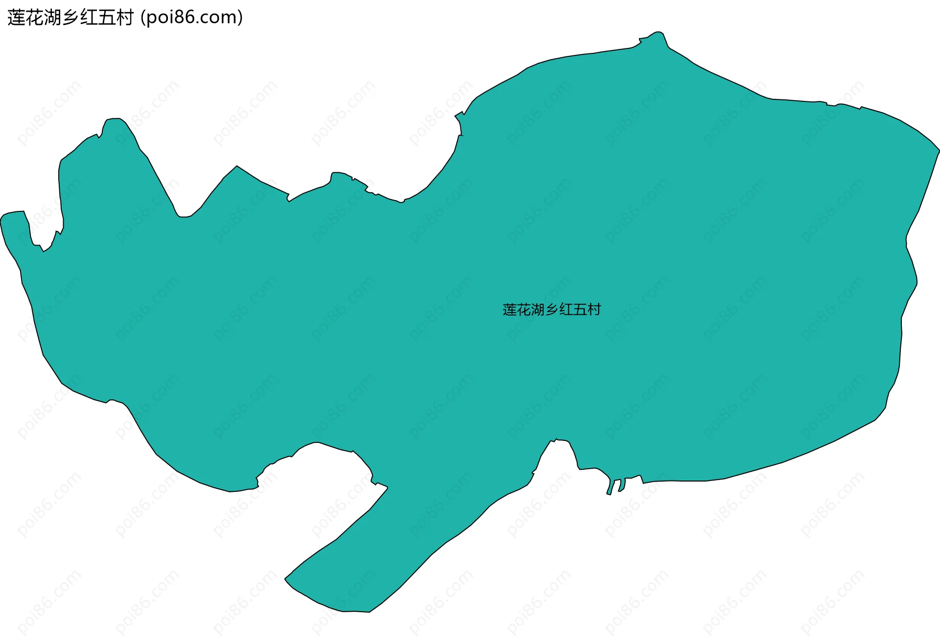 莲花湖乡红五村边界地图