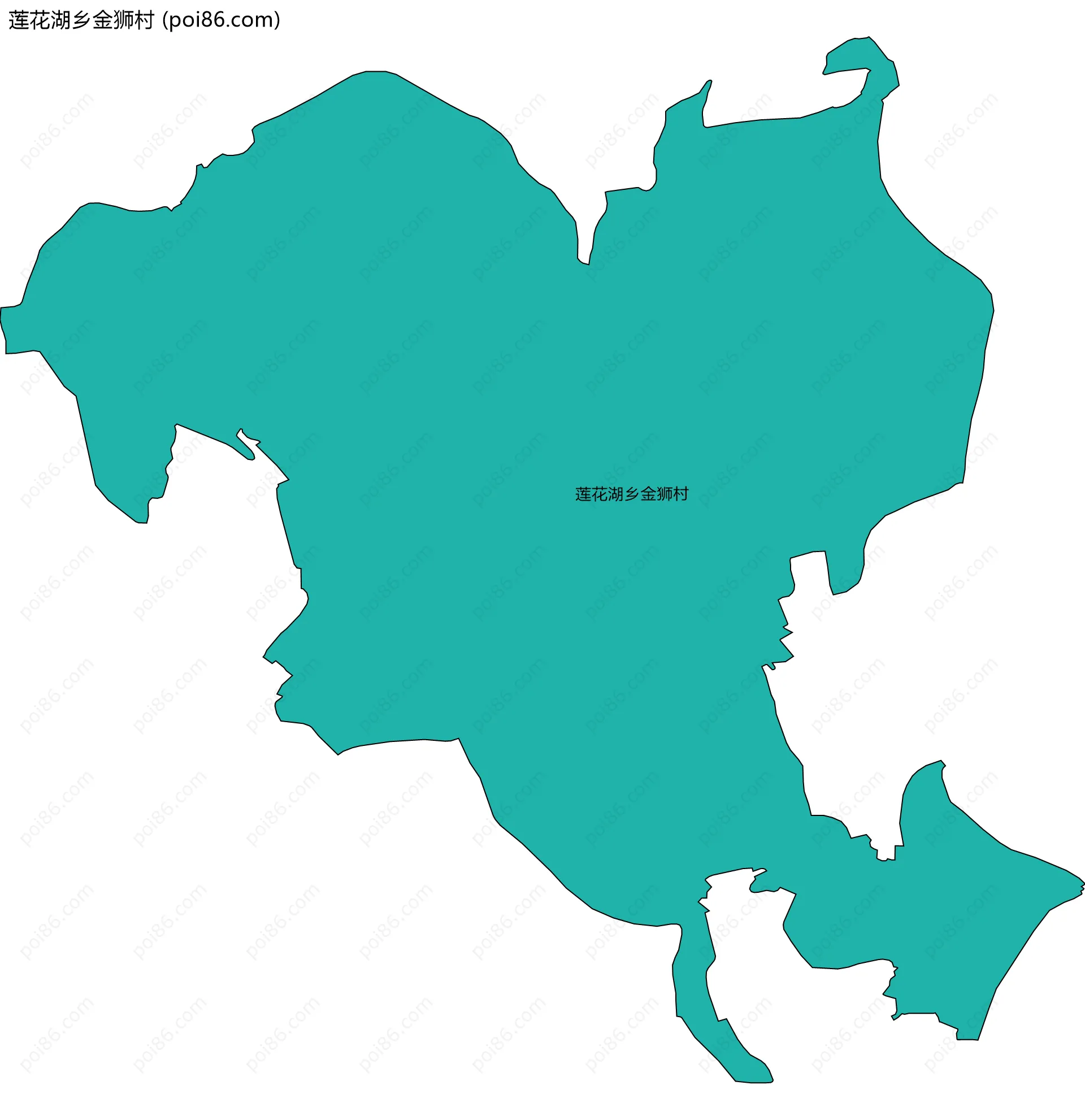 莲花湖乡金狮村边界地图