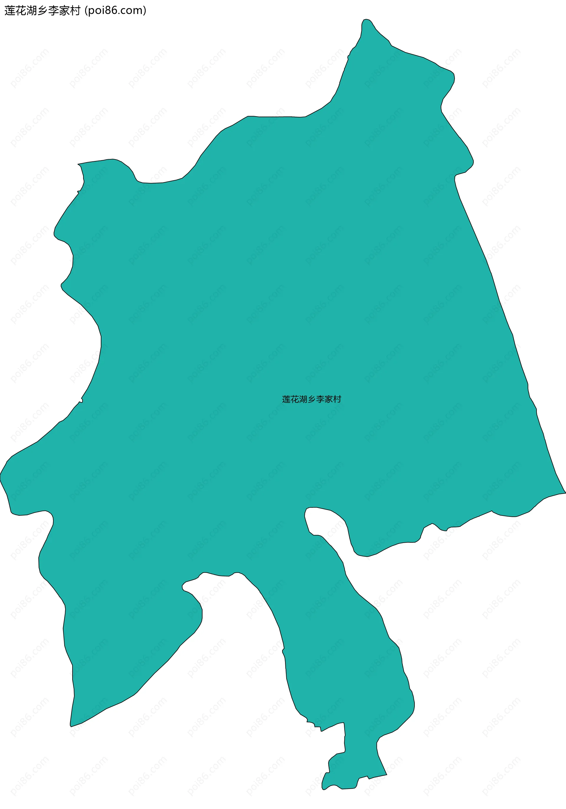 莲花湖乡李家村边界地图