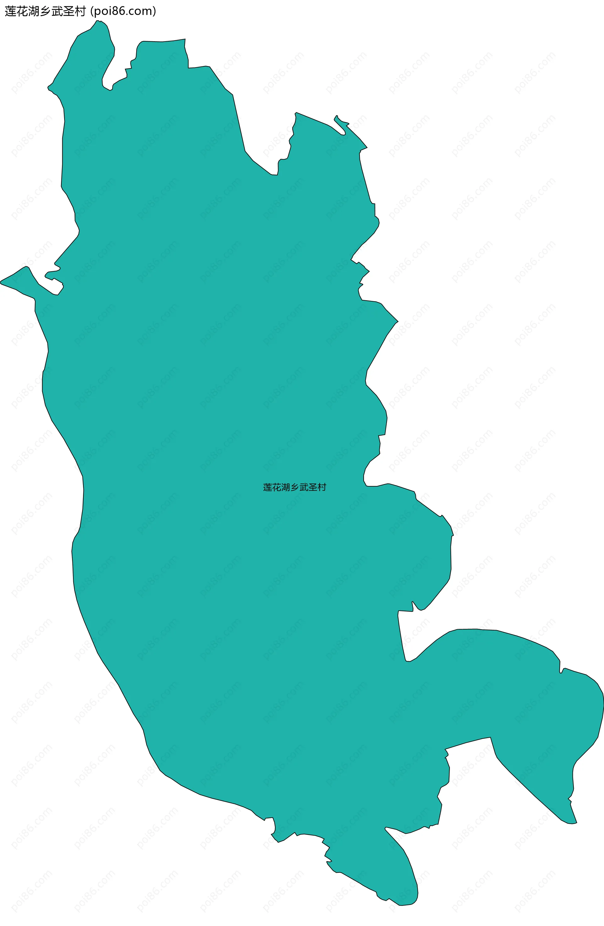 莲花湖乡武圣村边界地图