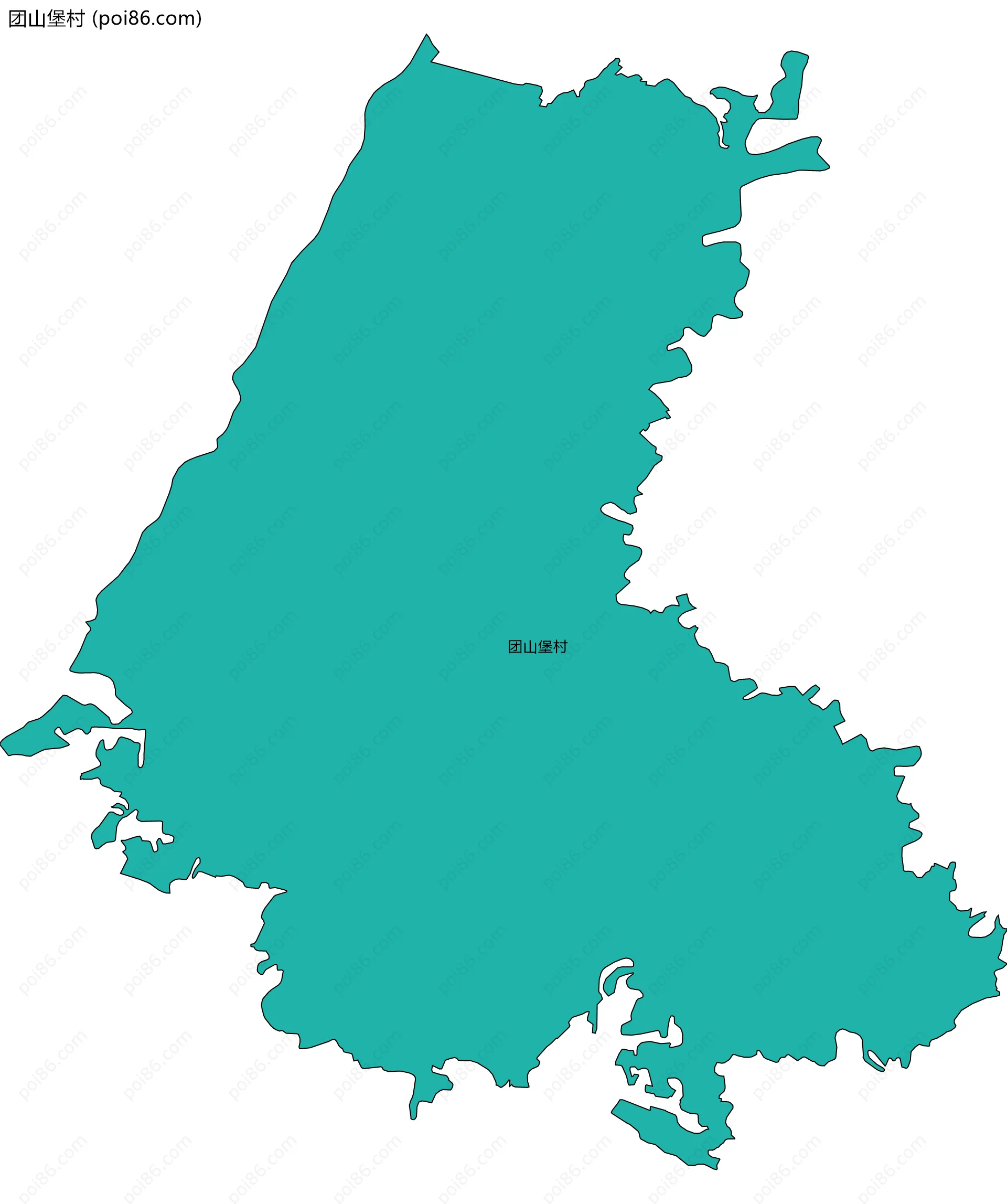 团山堡村边界地图