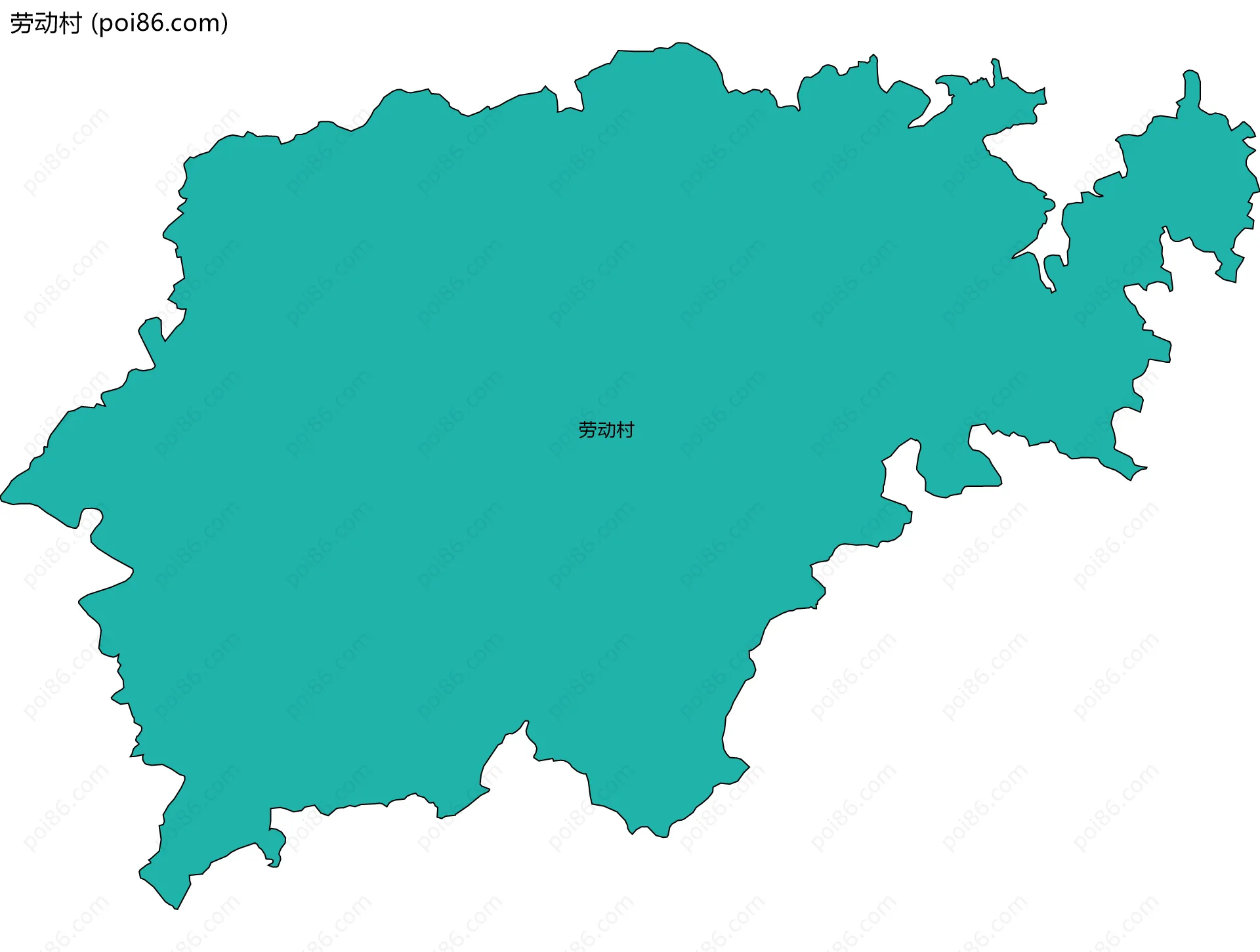 劳动村边界地图