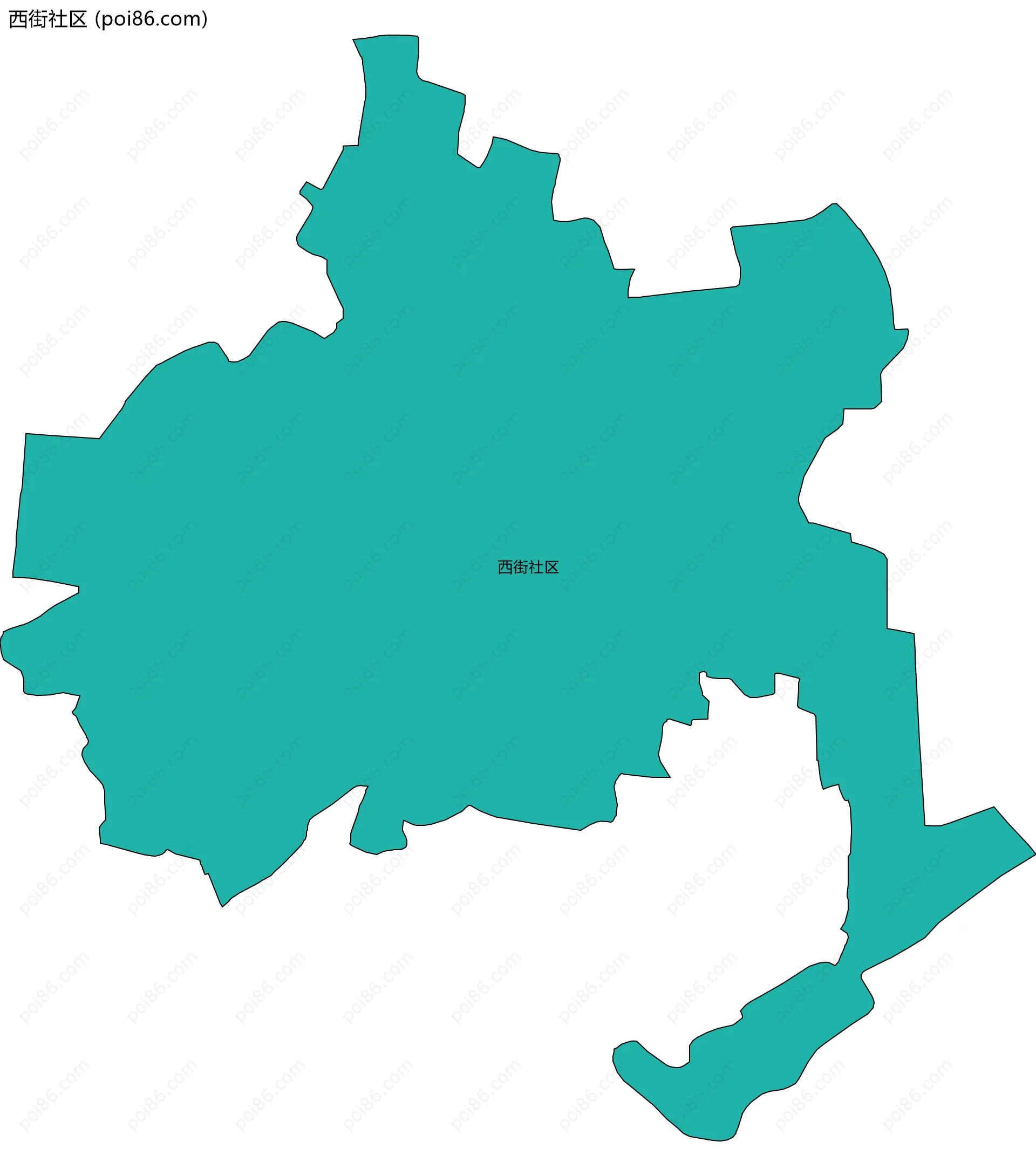 西街社区边界地图