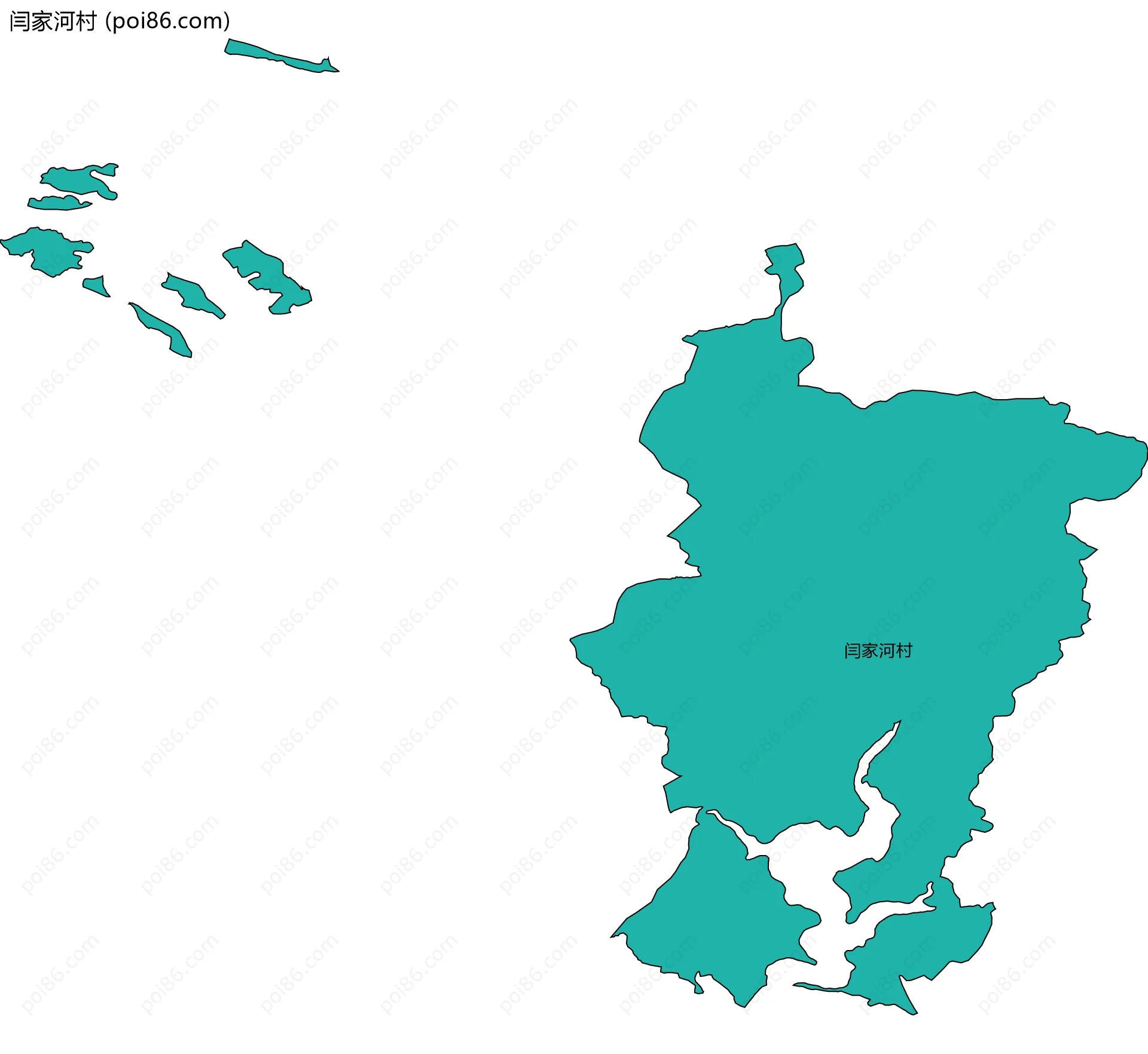 闫家河村边界地图