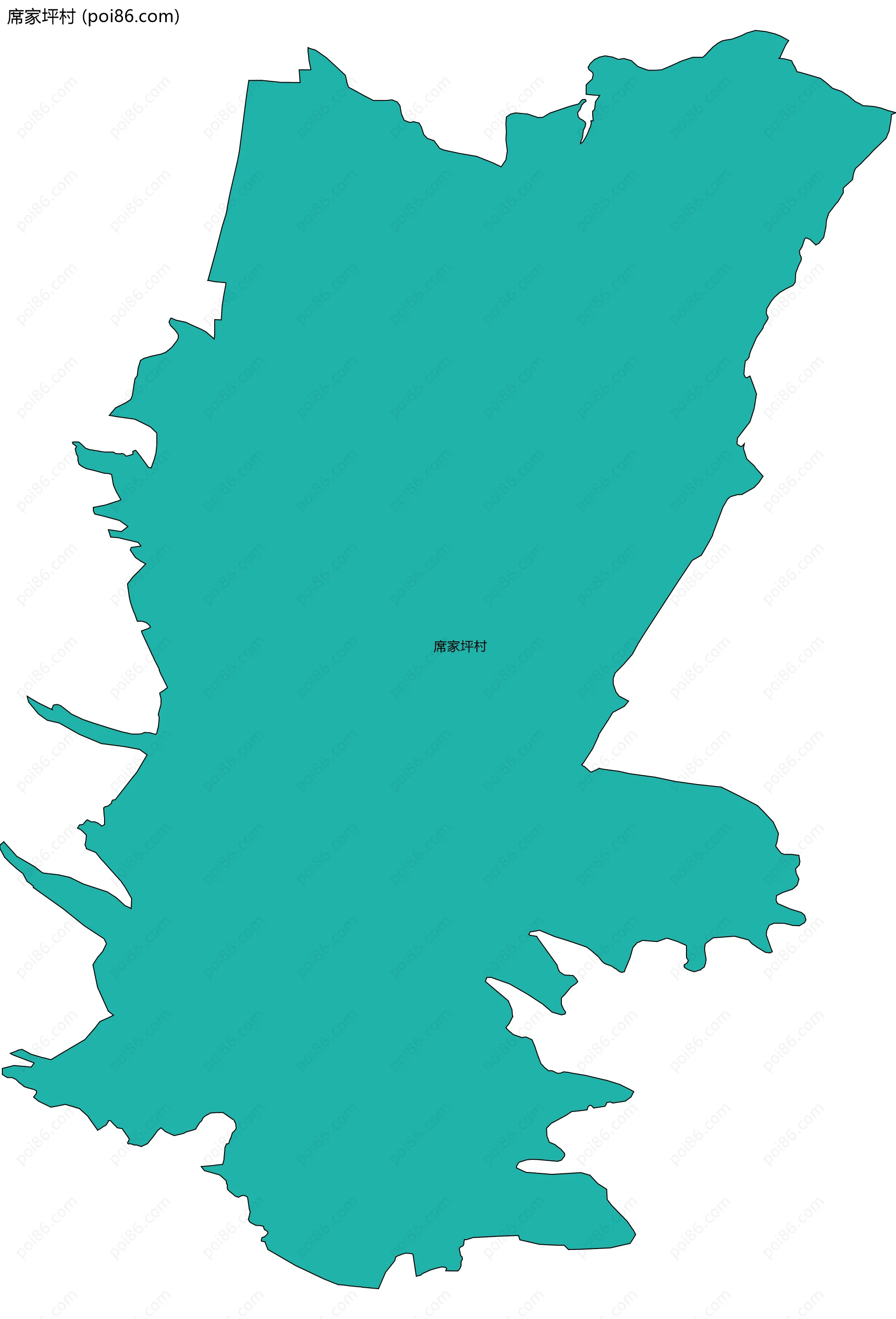 席家坪村边界地图