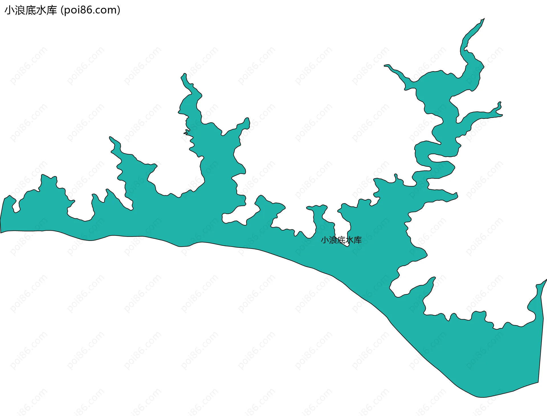 小浪底水库边界地图