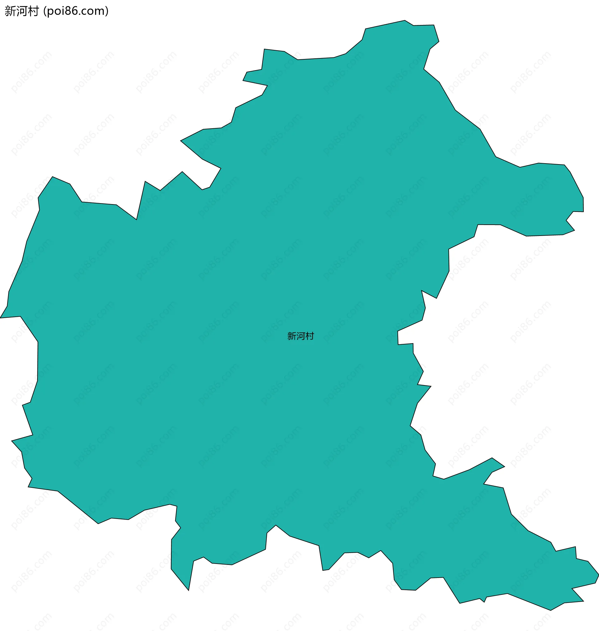 新河村边界地图
