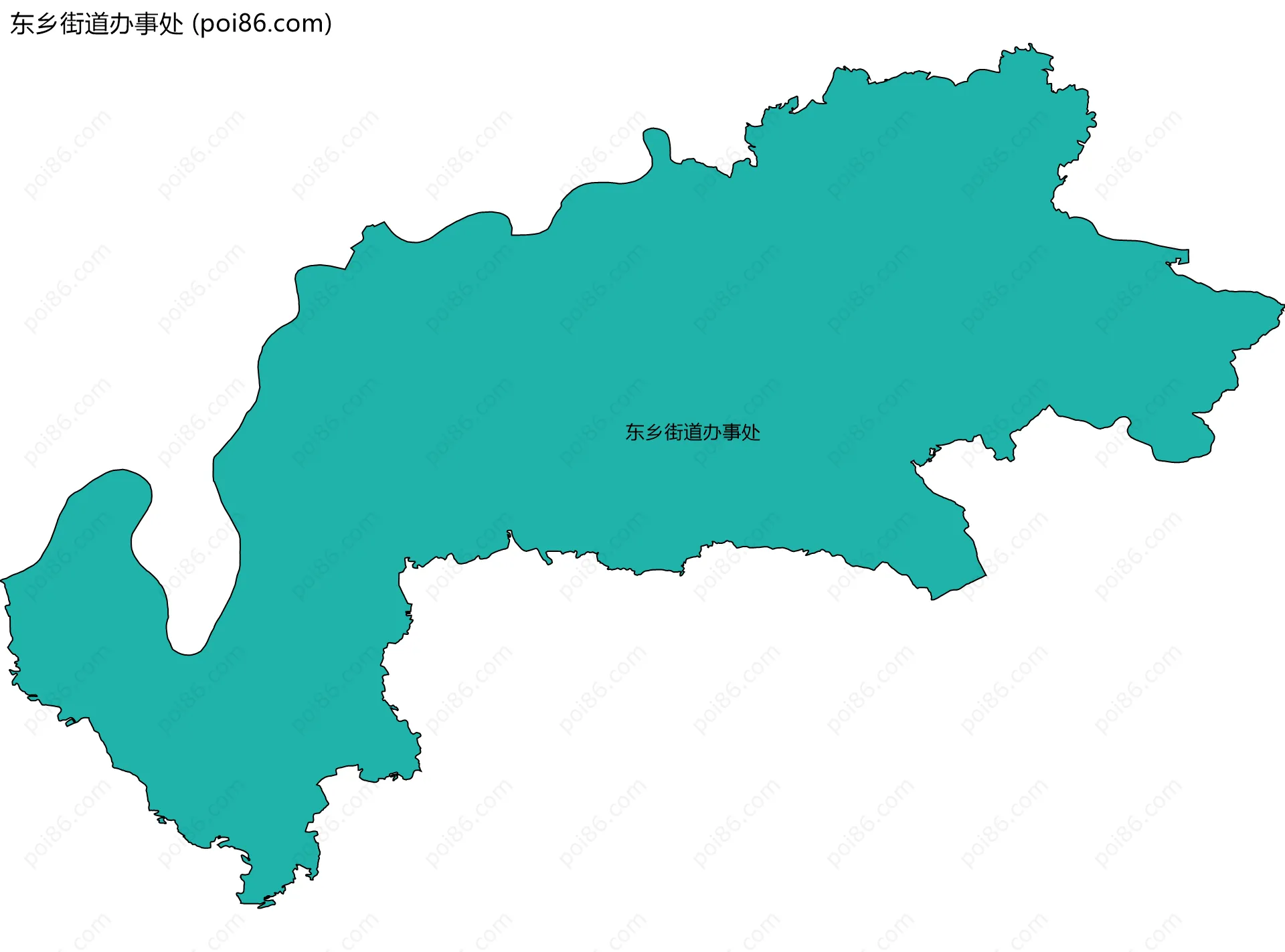 东乡街道办事处边界地图(五级行政区划)