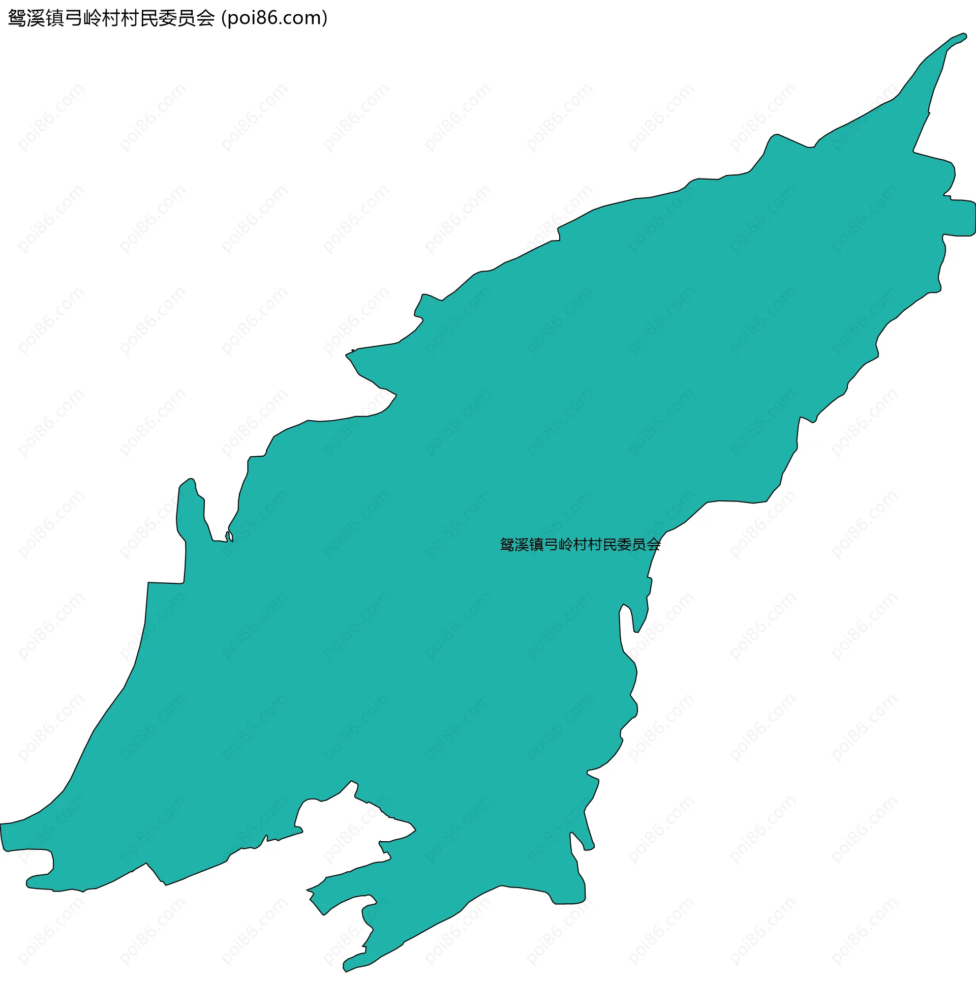 鸳溪镇弓岭村村民委员会边界地图