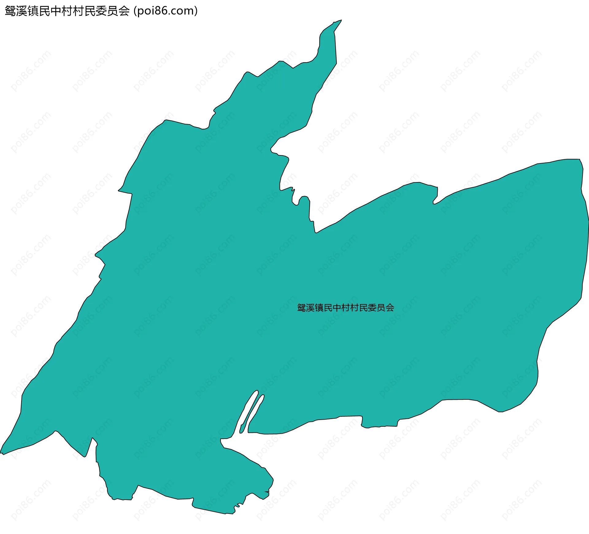 鸳溪镇民中村村民委员会边界地图