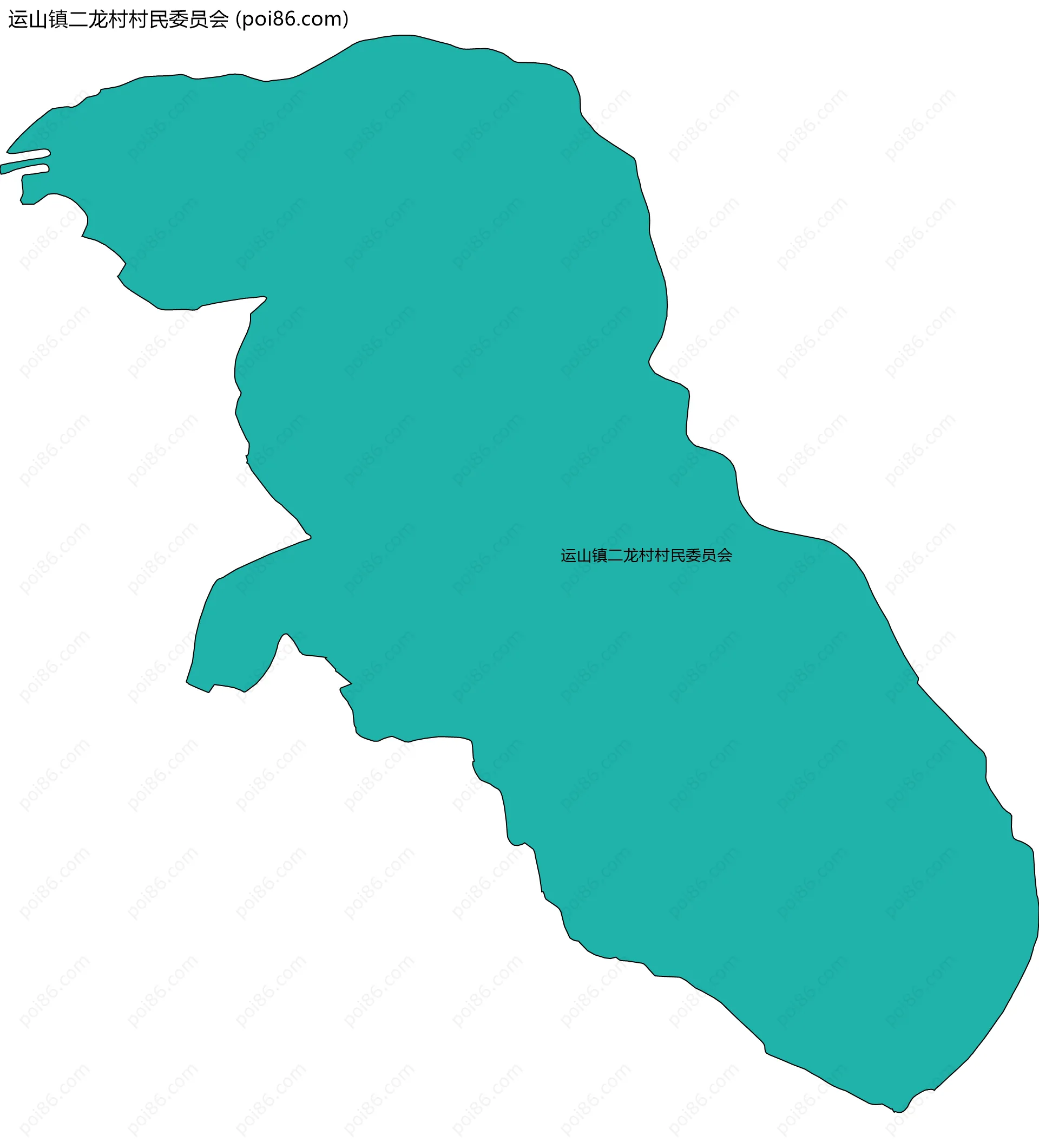 运山镇二龙村村民委员会边界地图