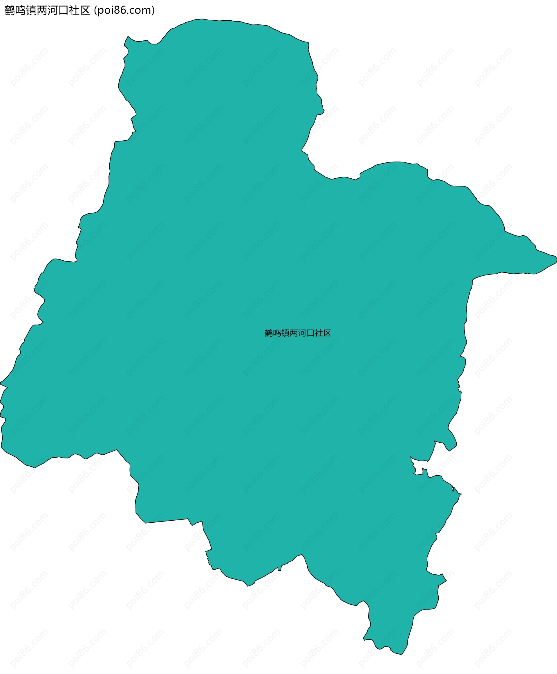 鹤鸣镇两河口社区边界地图