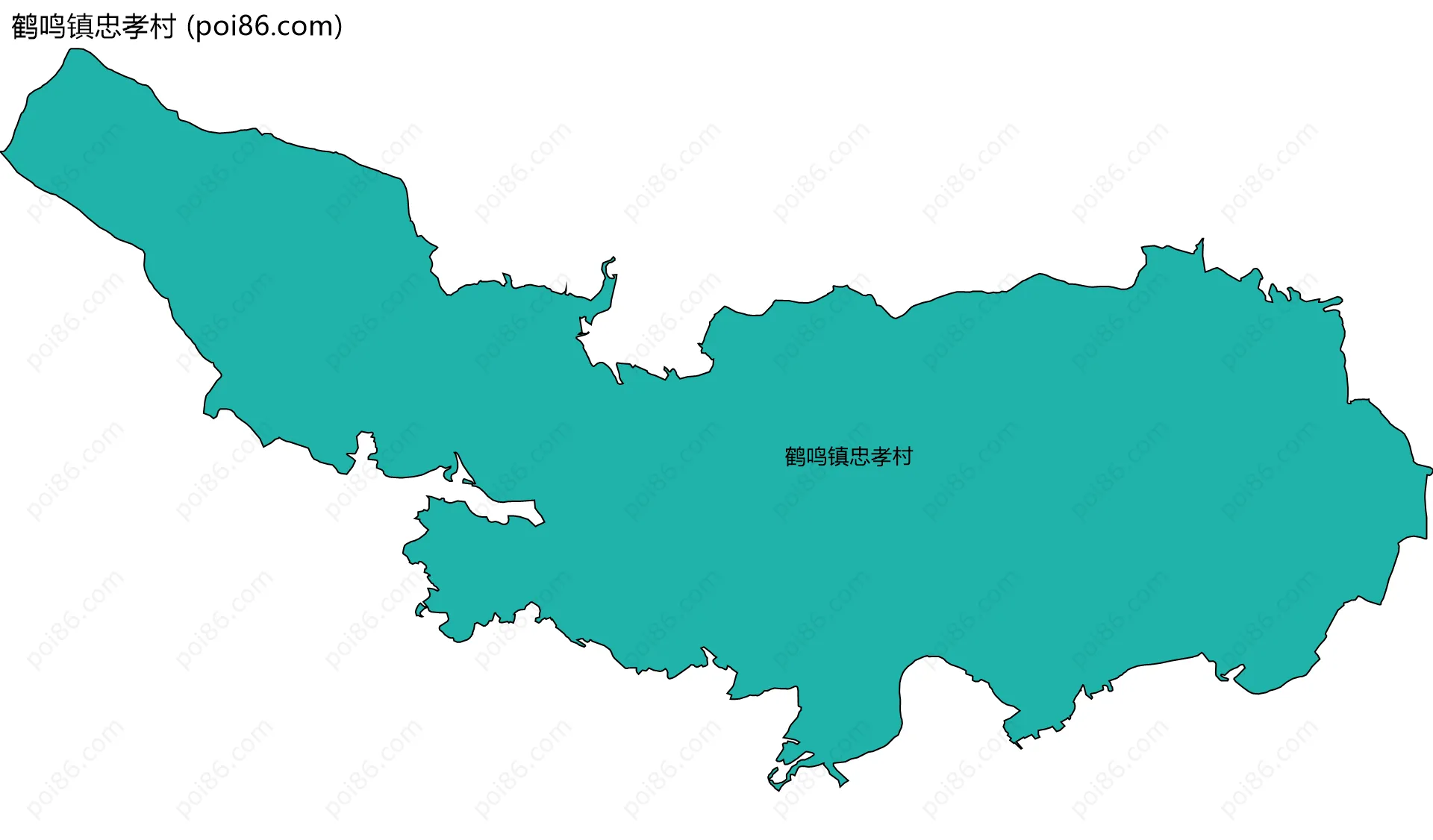 鹤鸣镇忠孝村边界地图