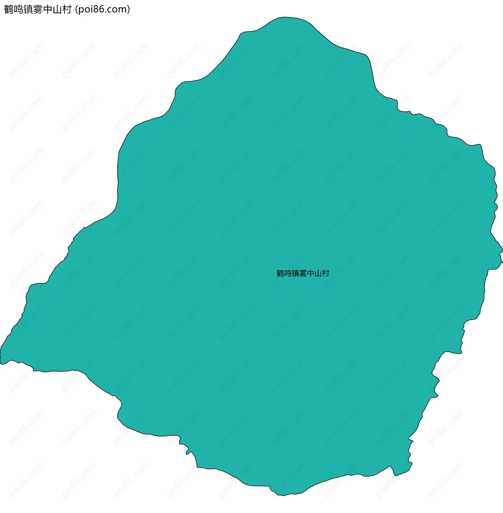 鹤鸣镇雾中山村边界地图