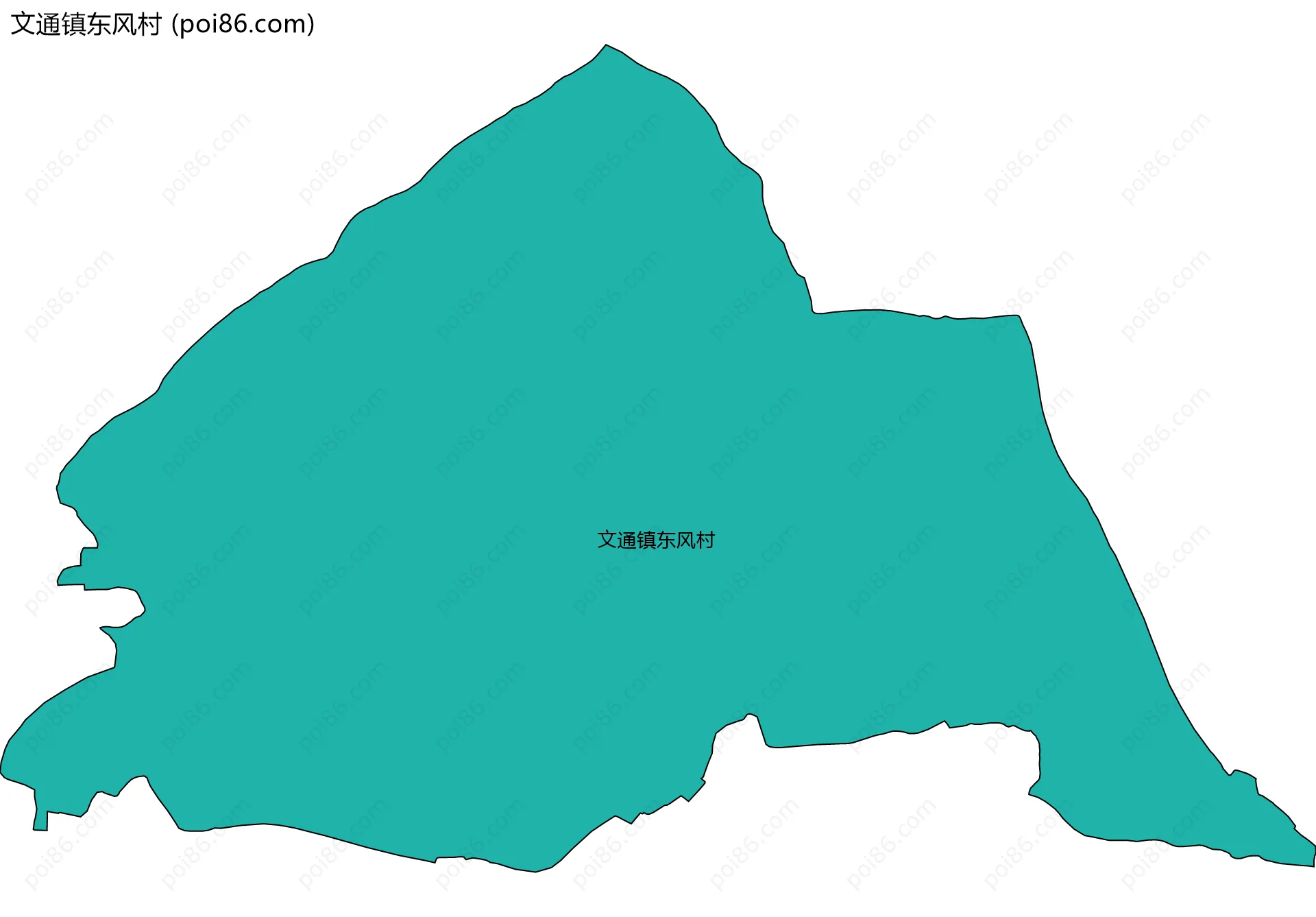 文通镇东风村边界地图